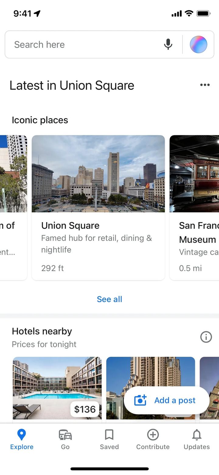 Google Maps screen 1