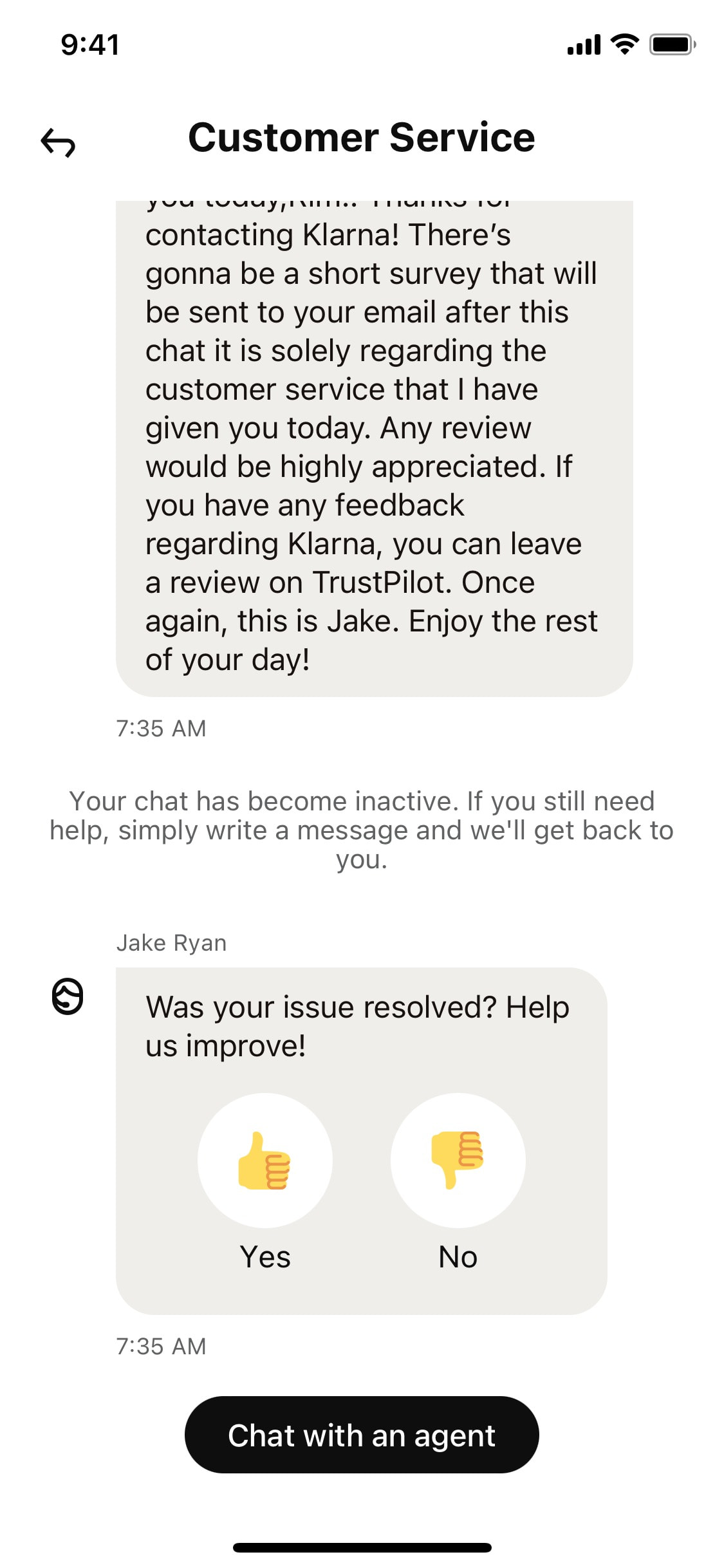 Klarna iOS screen 327