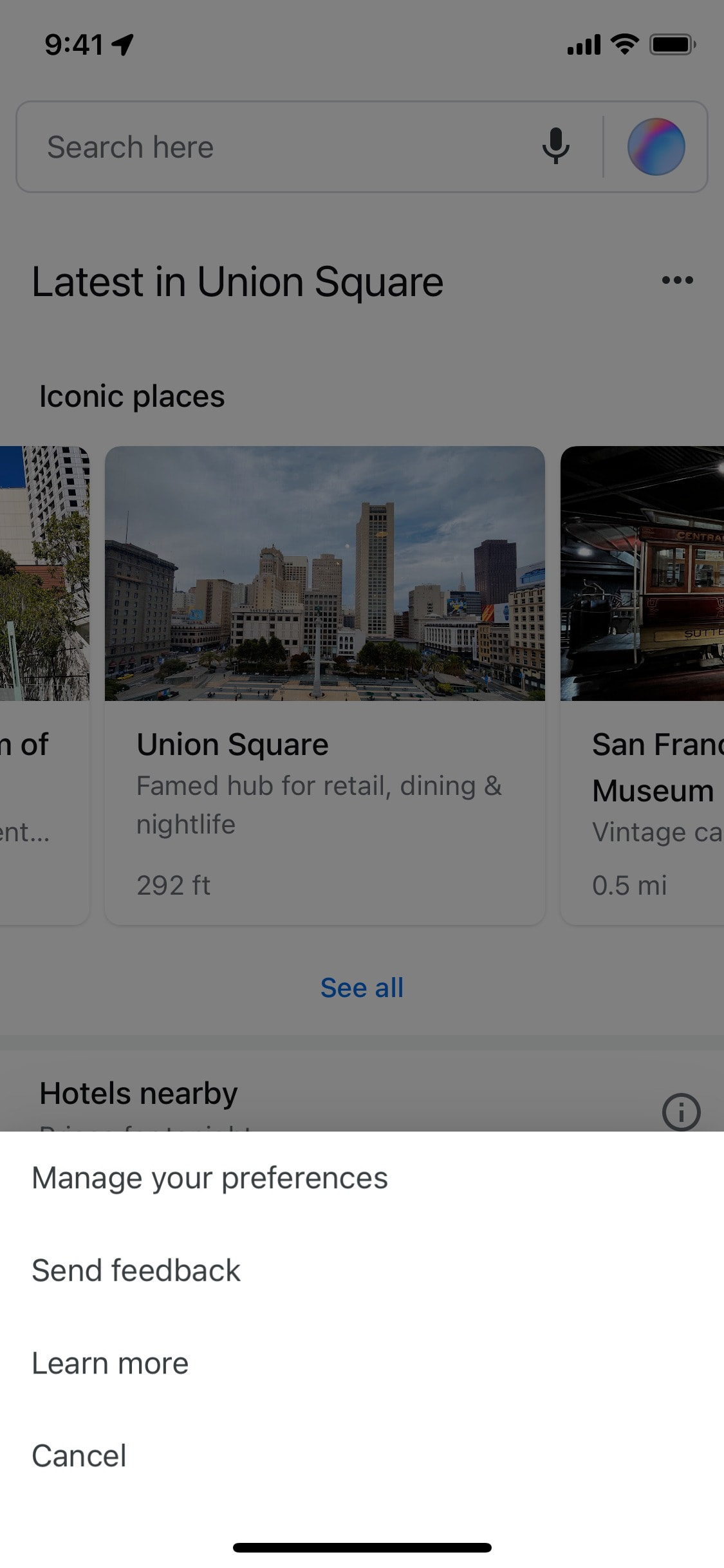 Google Maps iOS screen 443
