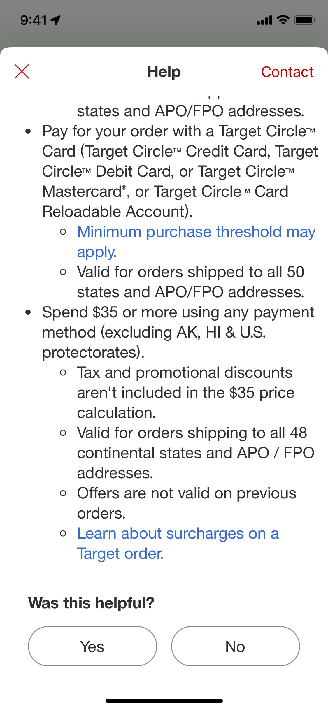 Target iOS screen 142