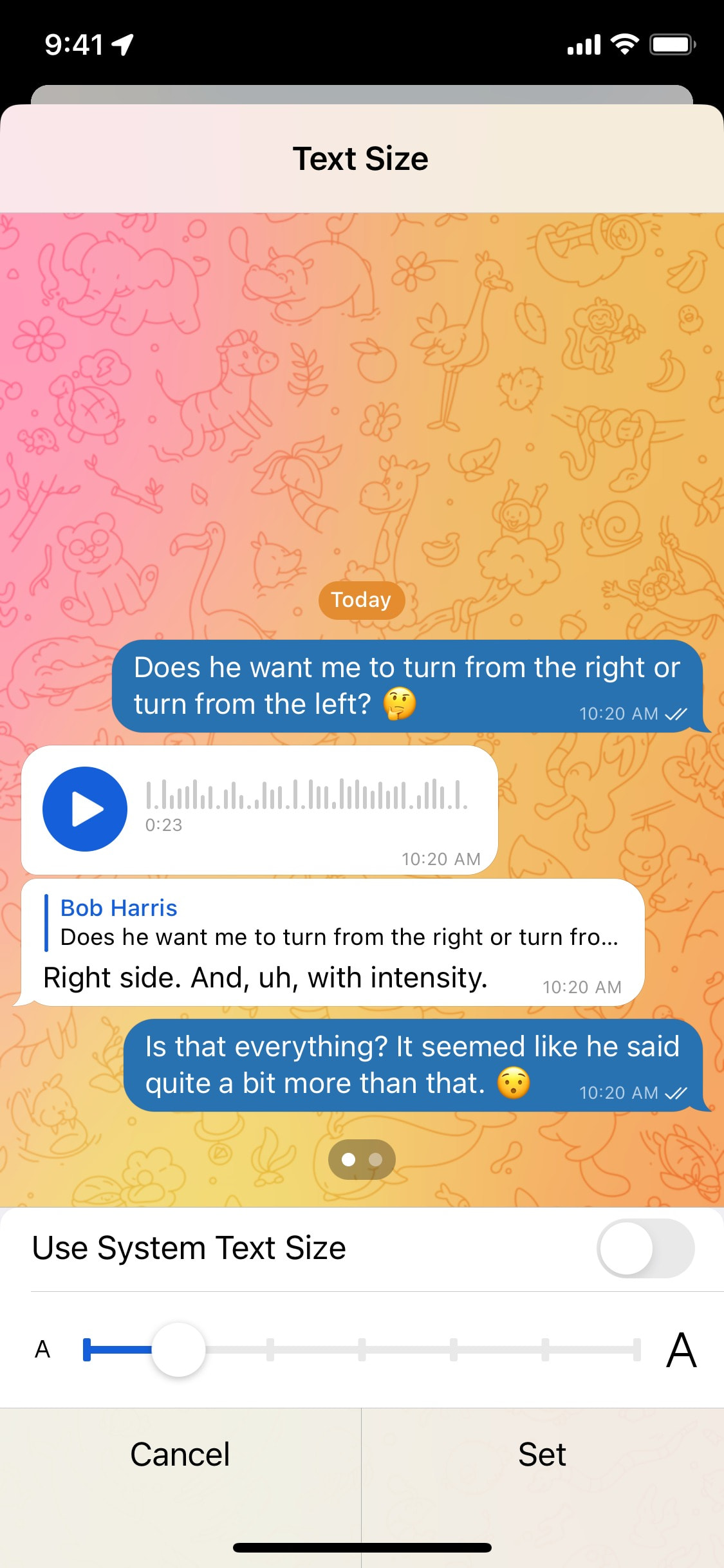 Telegram iOS screen 295