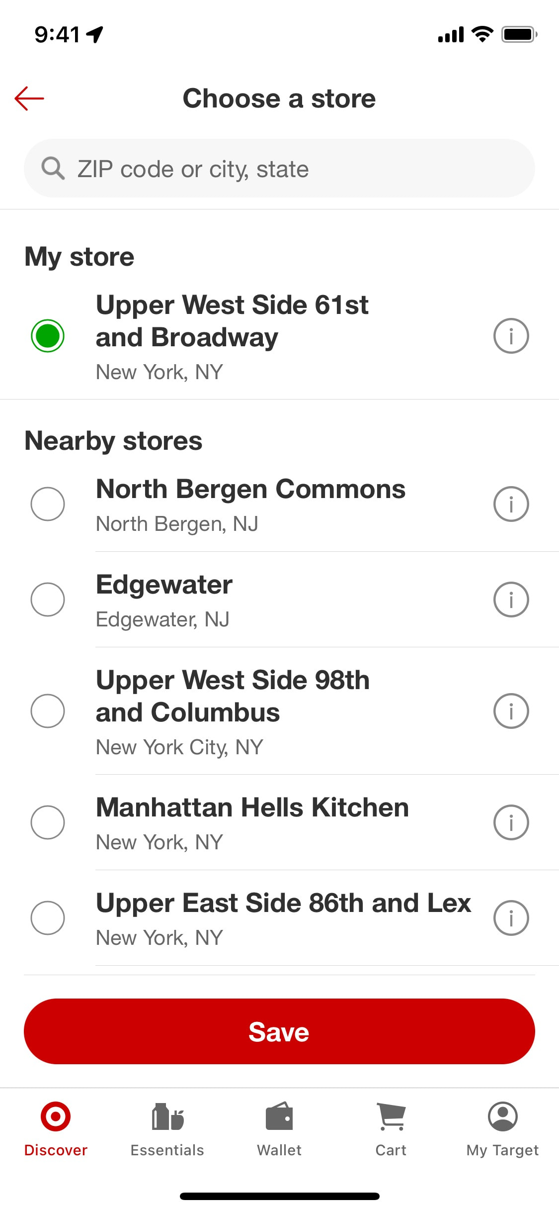 Target iOS screen 292