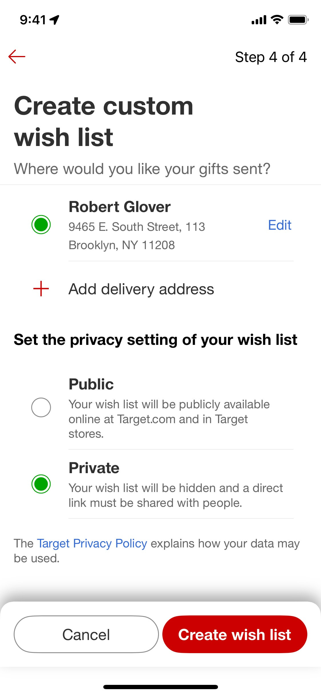 Target iOS screen 248