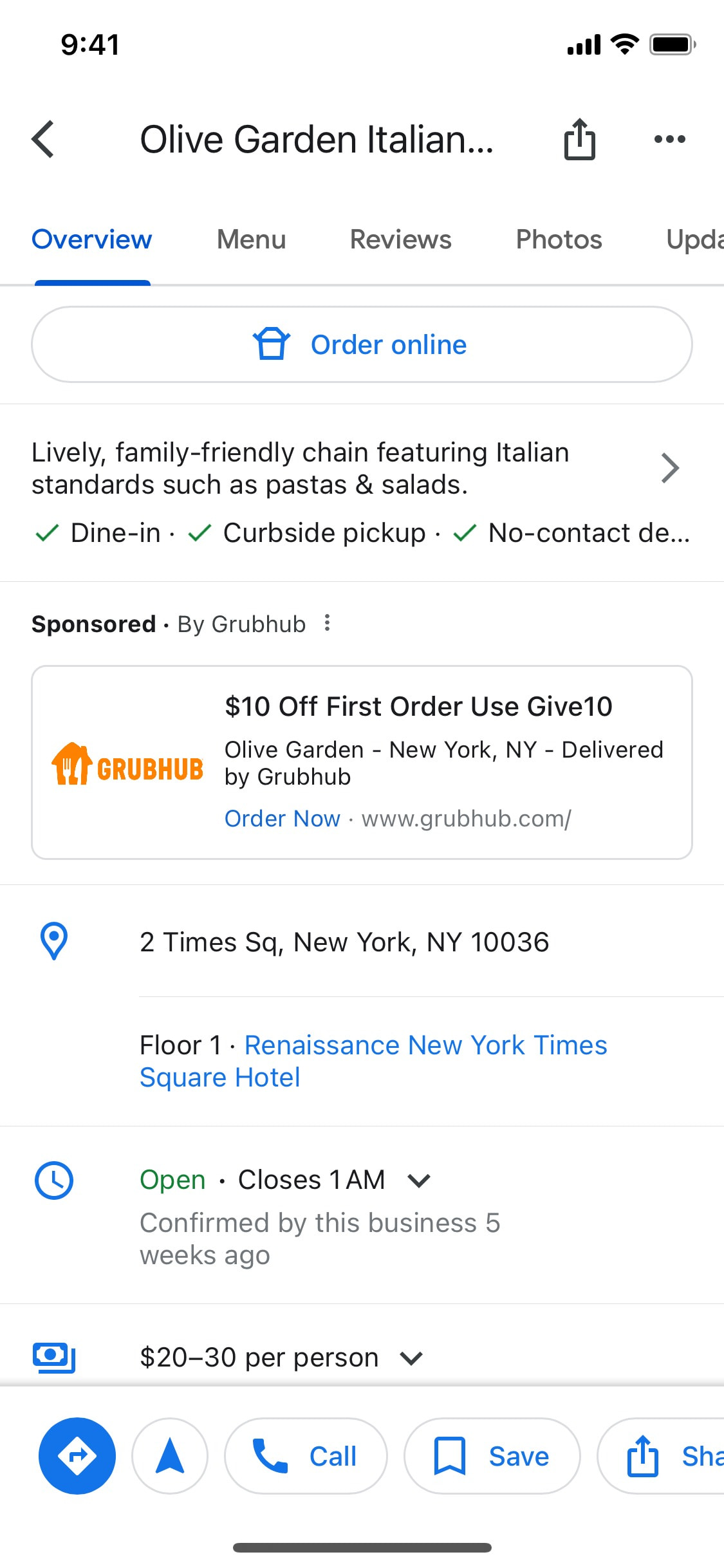 Google Maps iOS screen 141