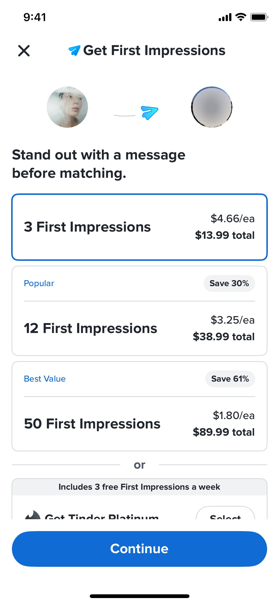 Tinder iOS screen 143