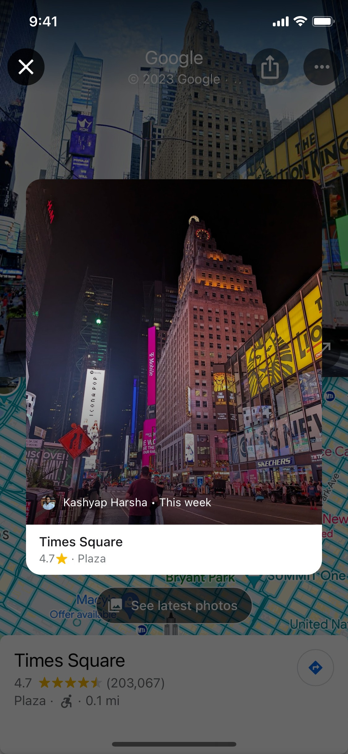 Google Maps iOS screen 567