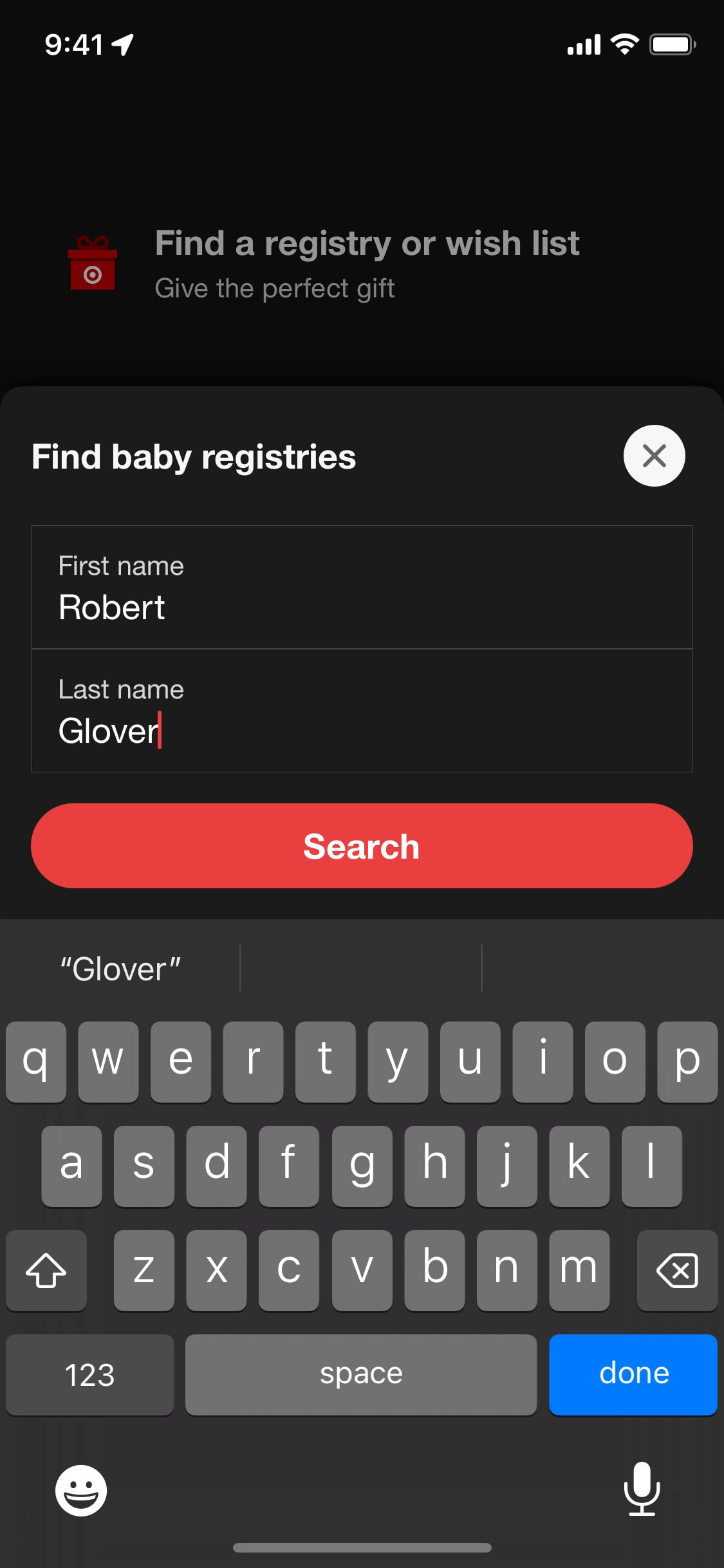 Target iOS screen 209