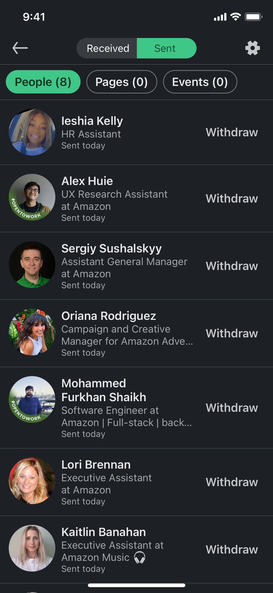 LinkedIn iOS screen 73