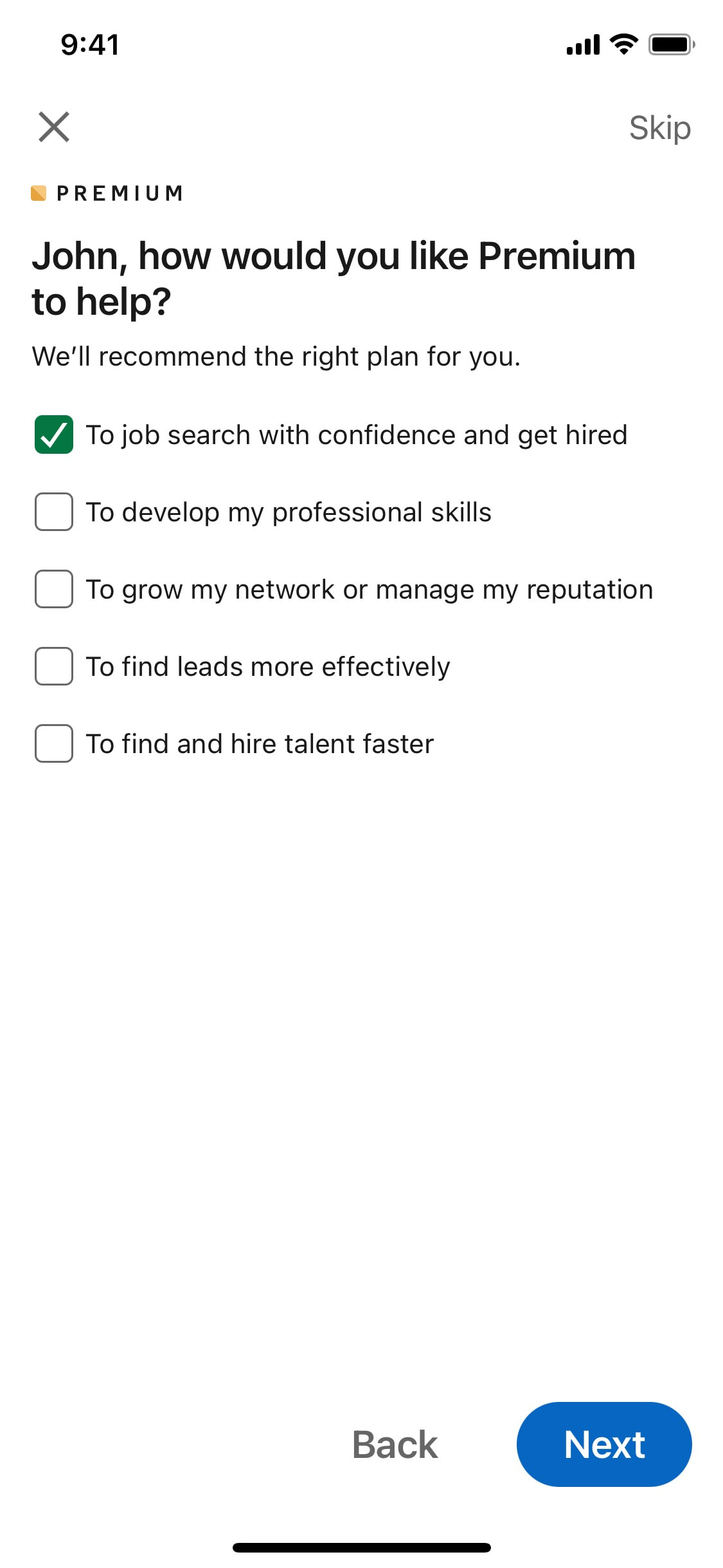 LinkedIn iOS screen 280