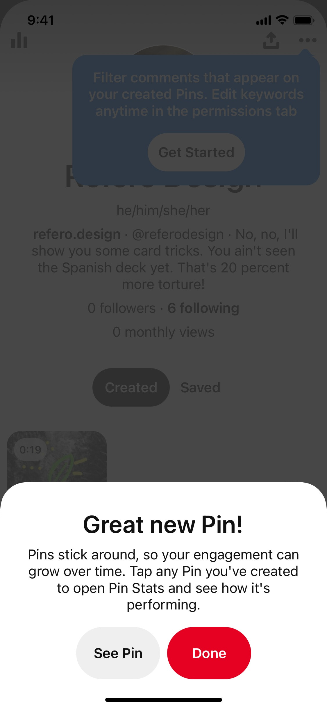 Pinterest iOS screen 224