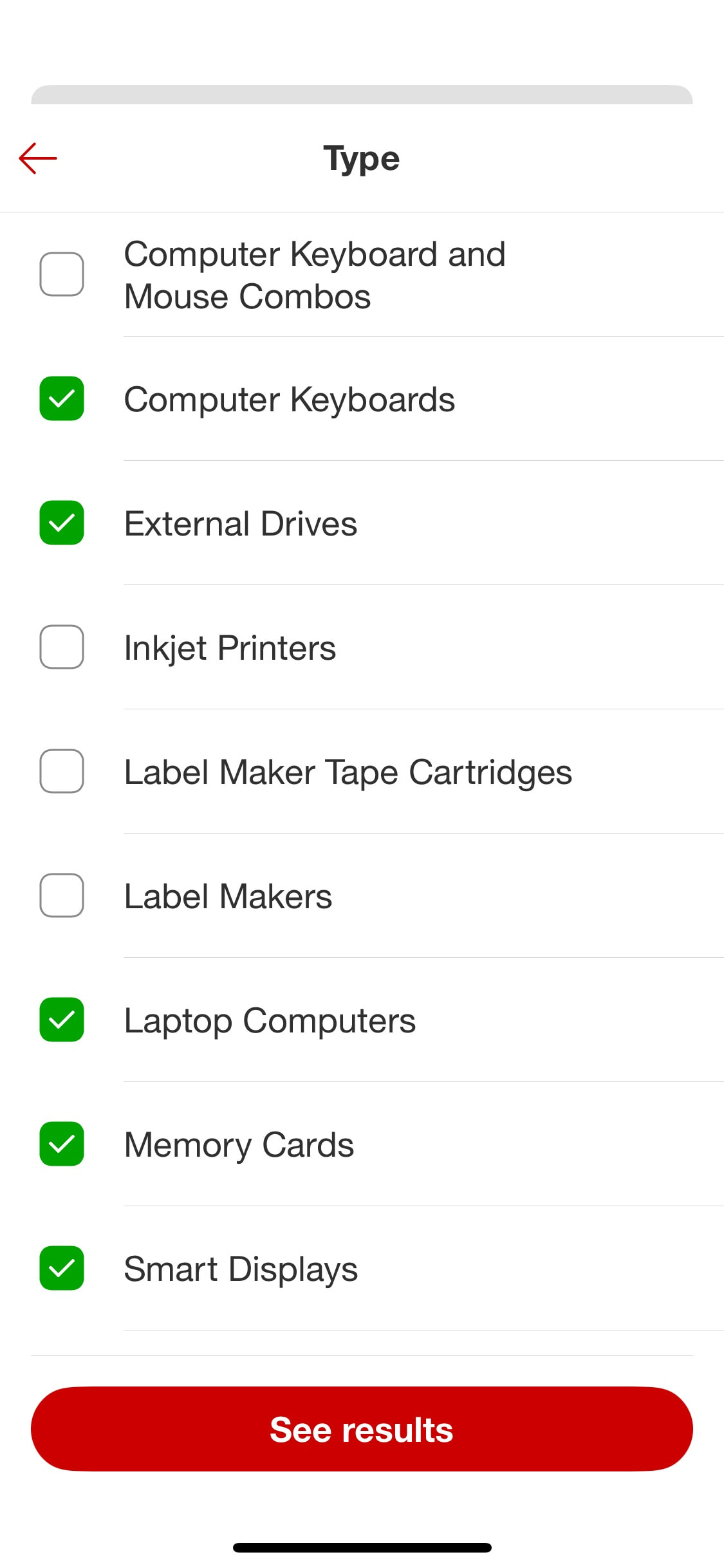 Target iOS screen 527
