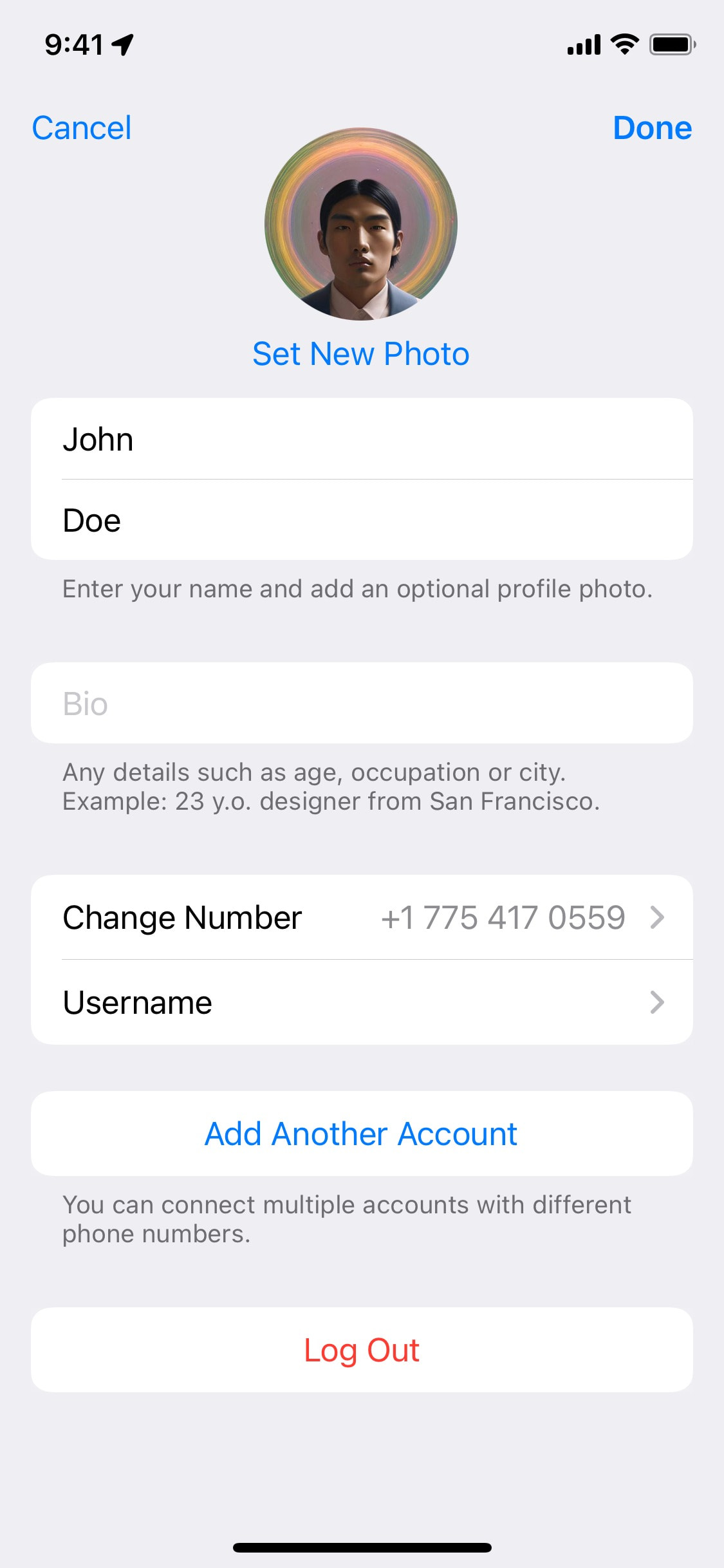 Telegram iOS screen 540