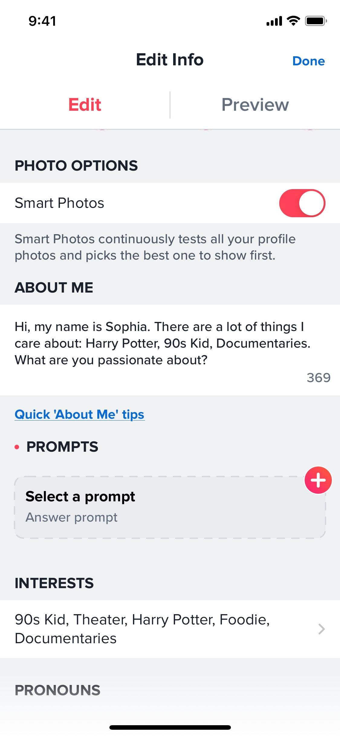 Tinder iOS screen 36