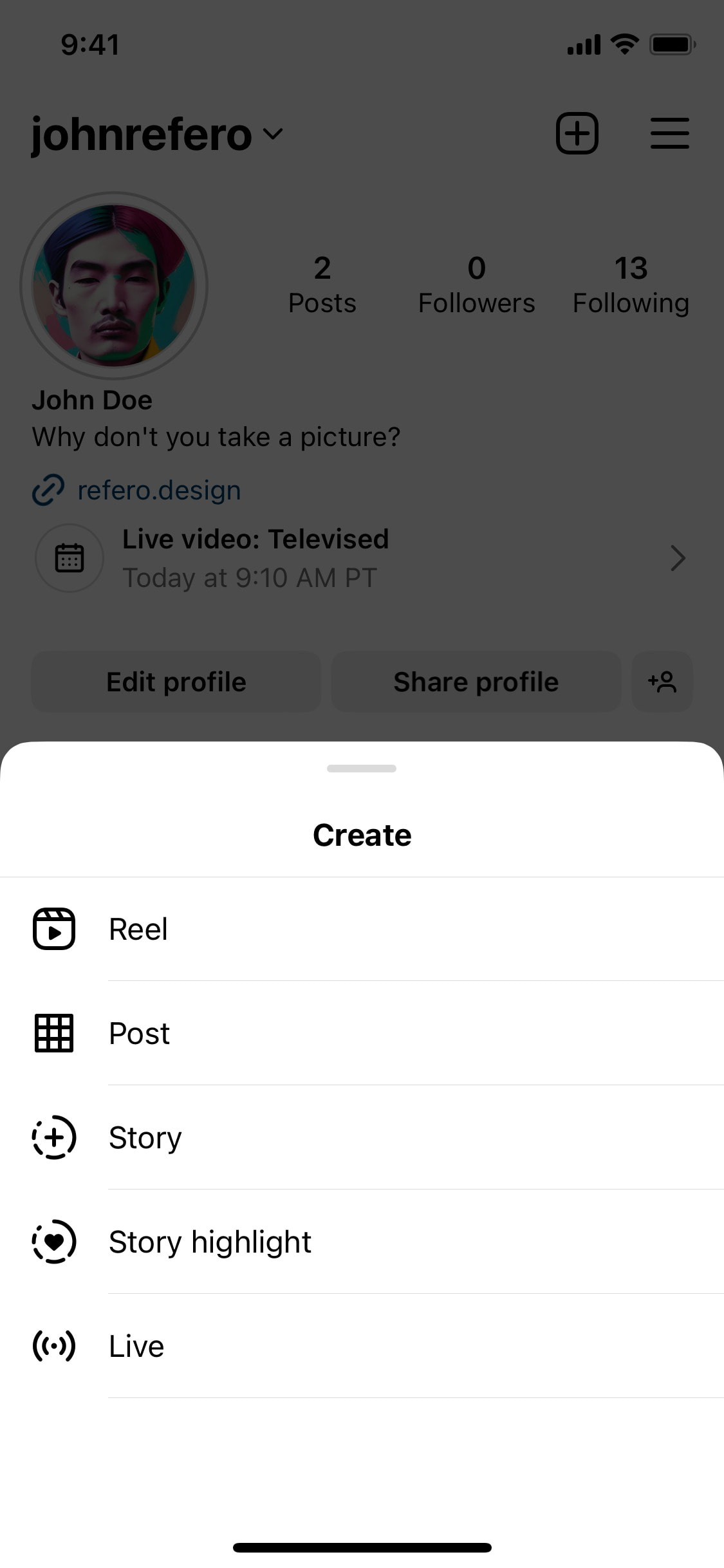 Instagram iOS screen 665