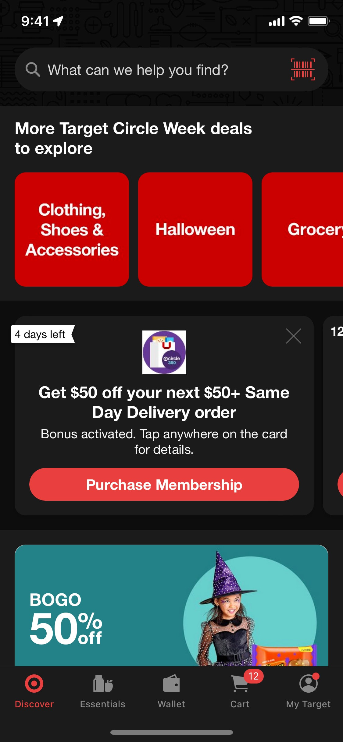 Target iOS screen 304