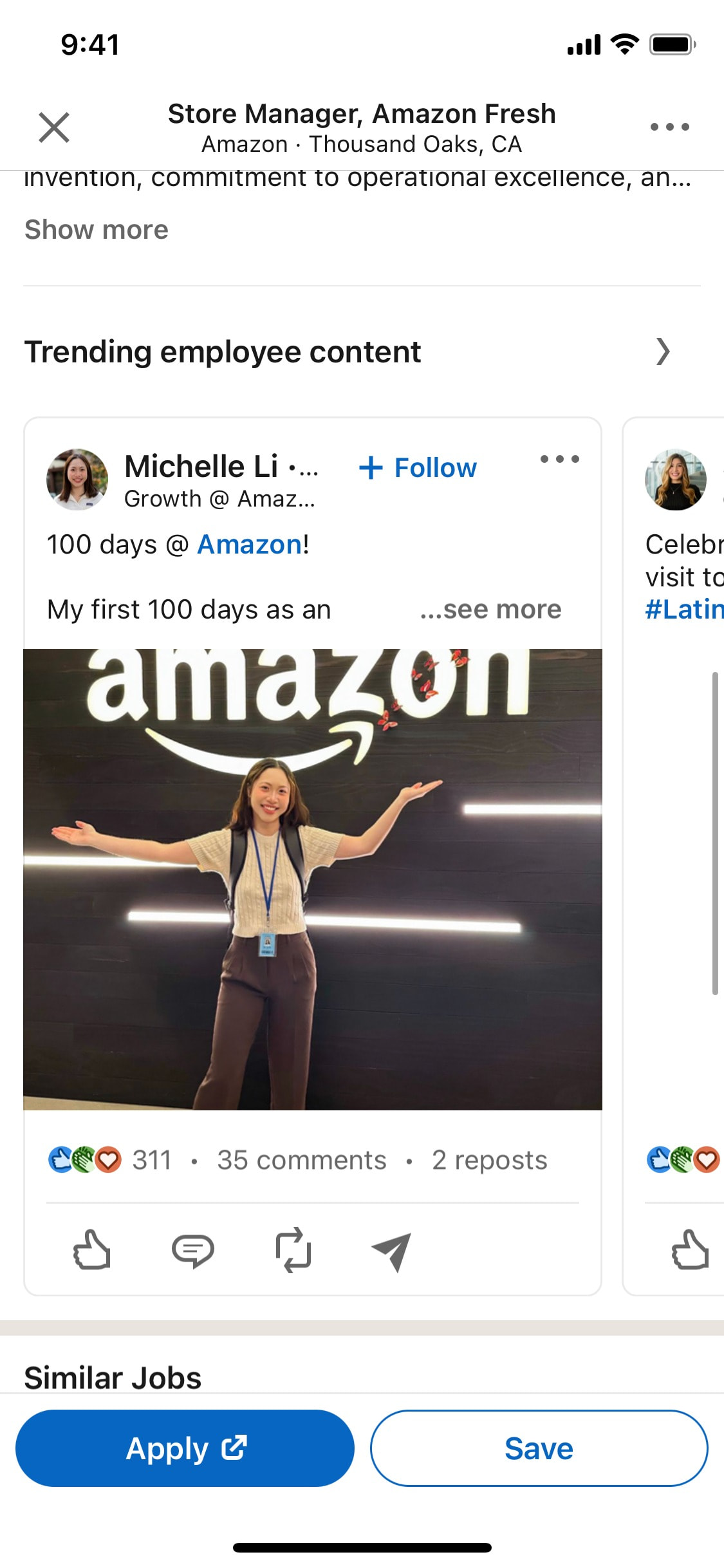 LinkedIn iOS screen 196