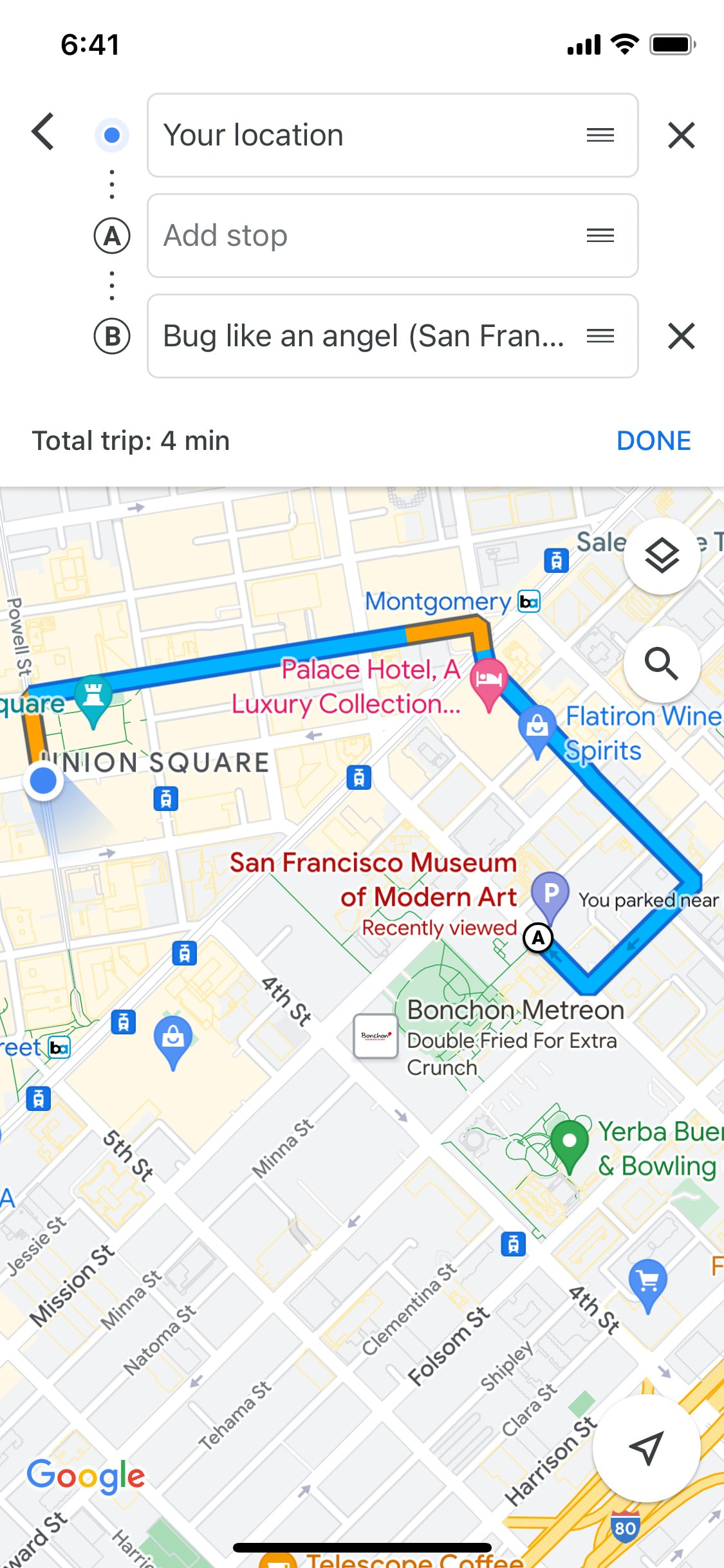 Google Maps iOS screen 313