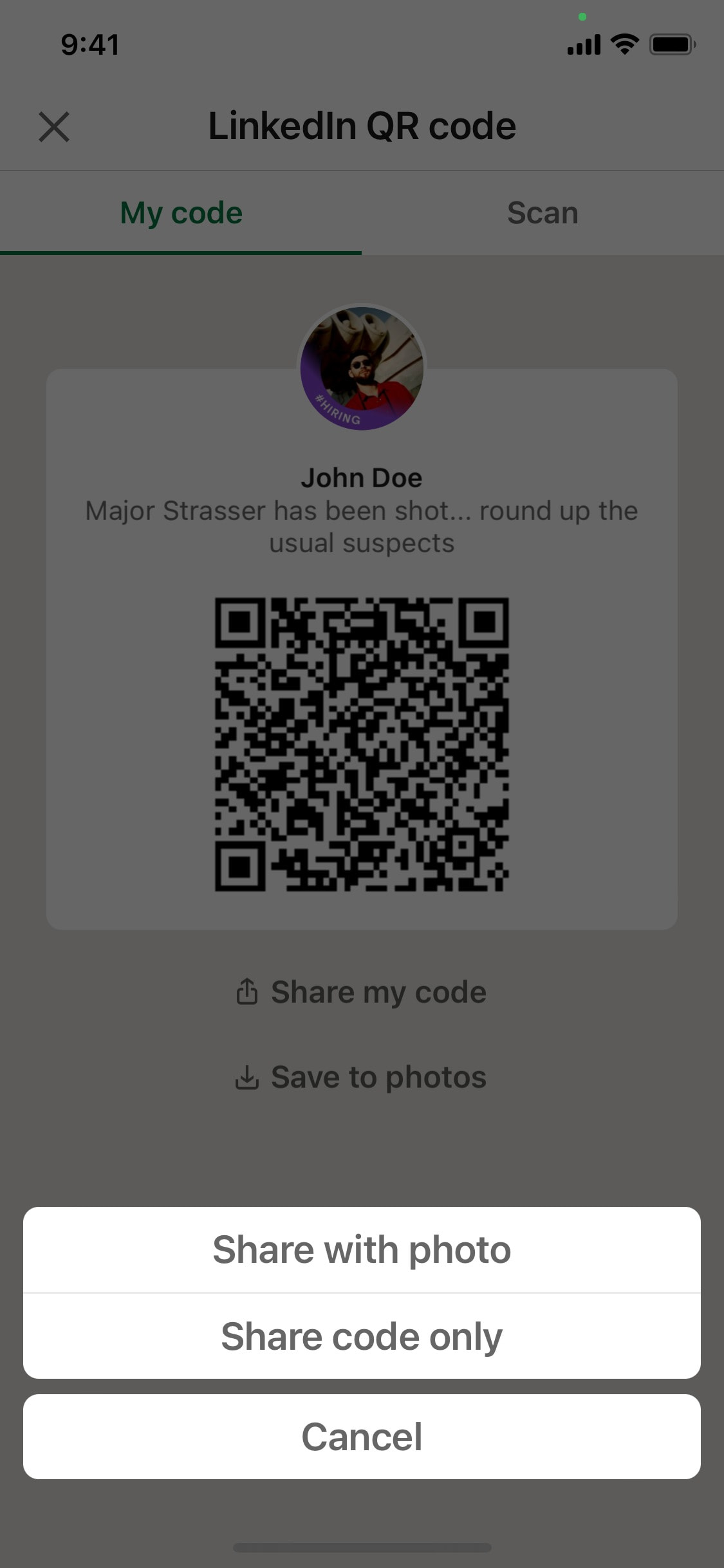 LinkedIn iOS screen 259