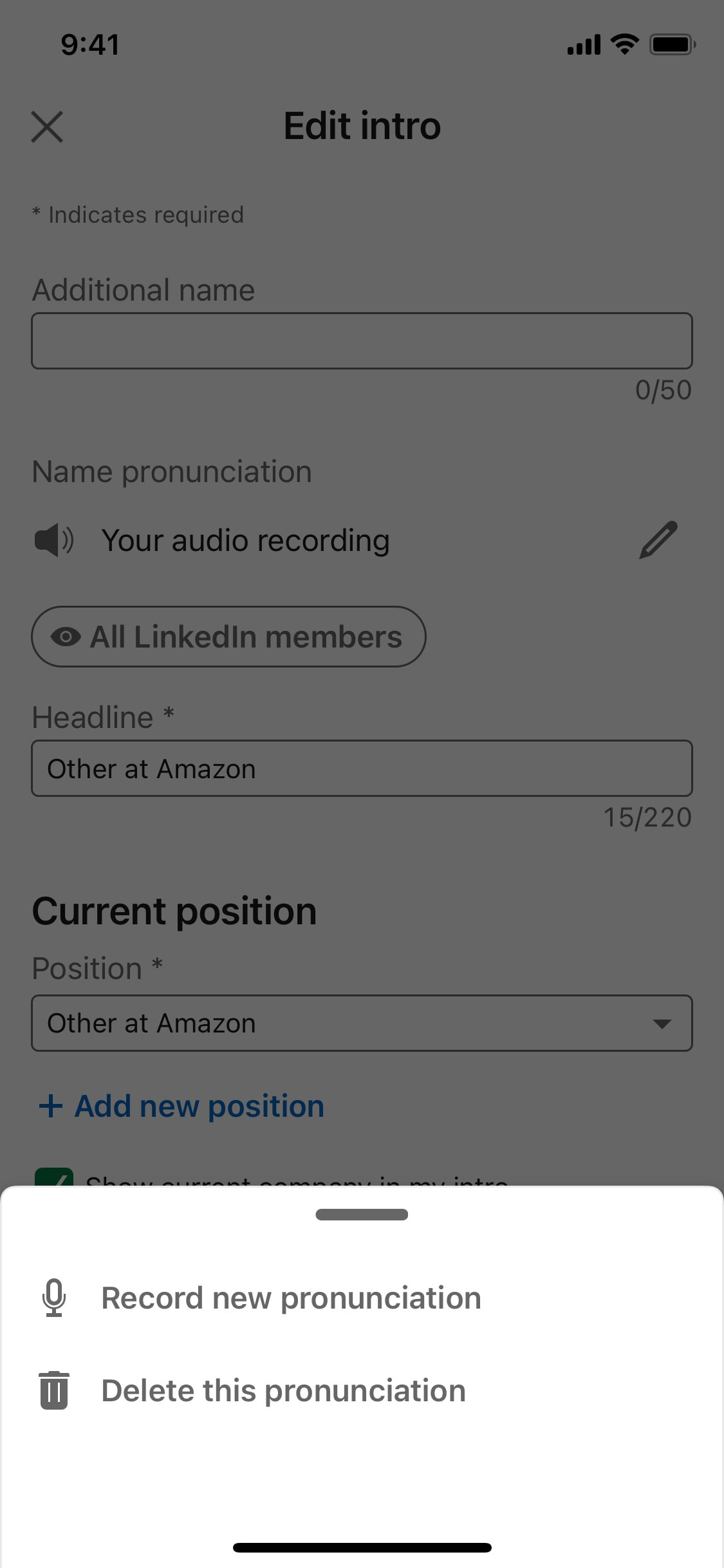 LinkedIn iOS screen 120