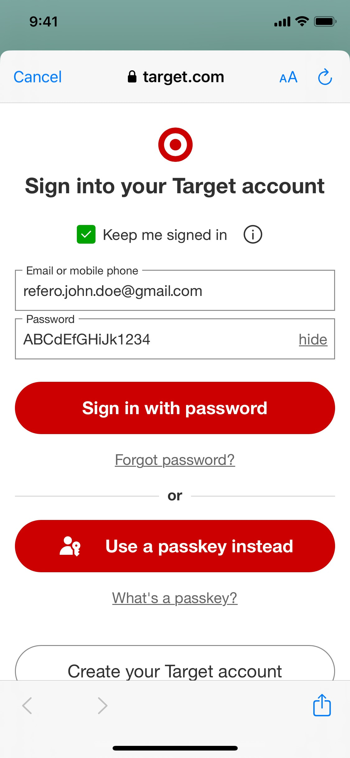 Target iOS screen 227