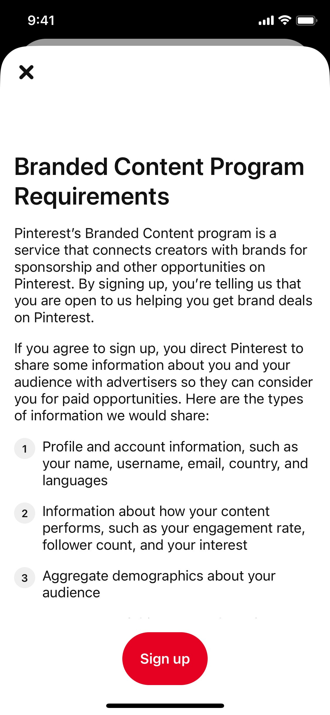 Pinterest iOS screen 386