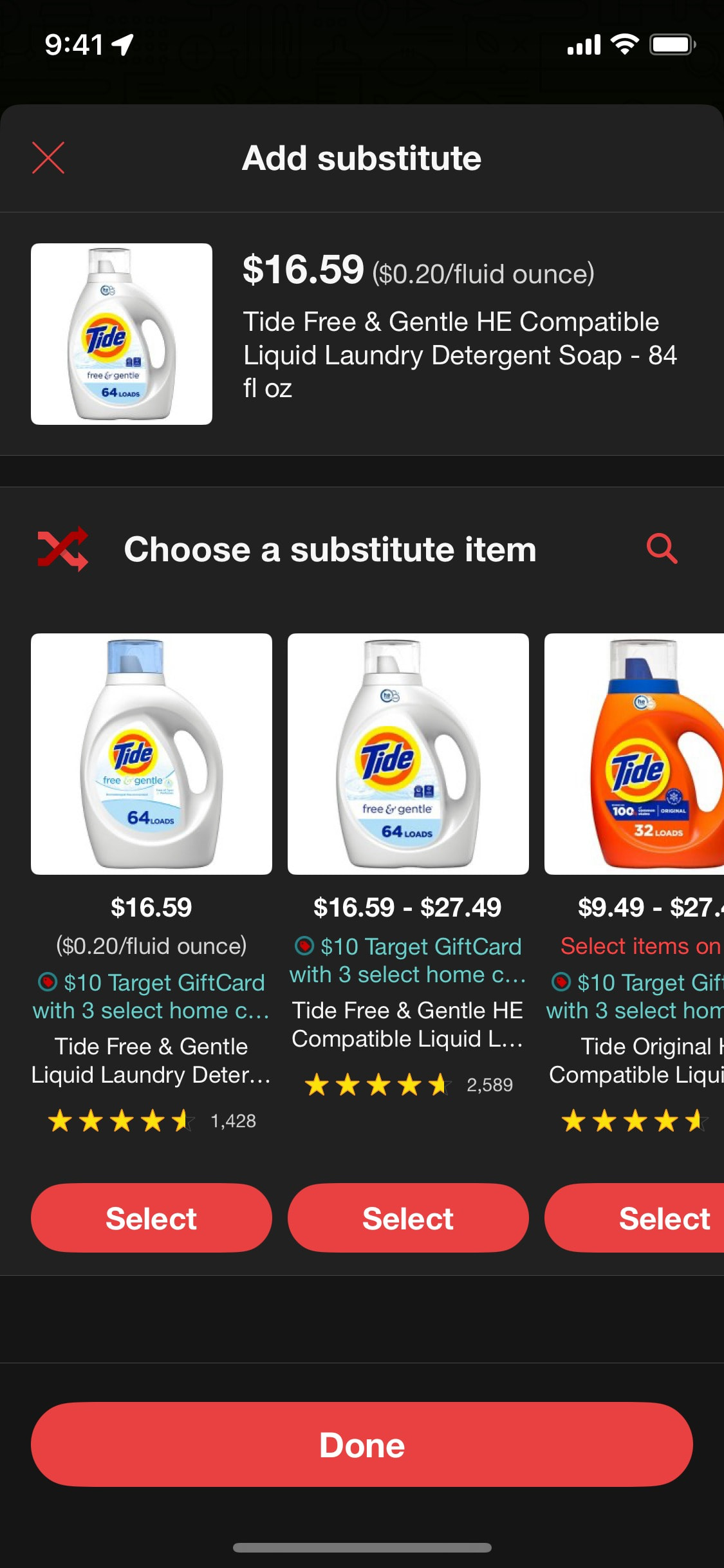 Target iOS screen 429