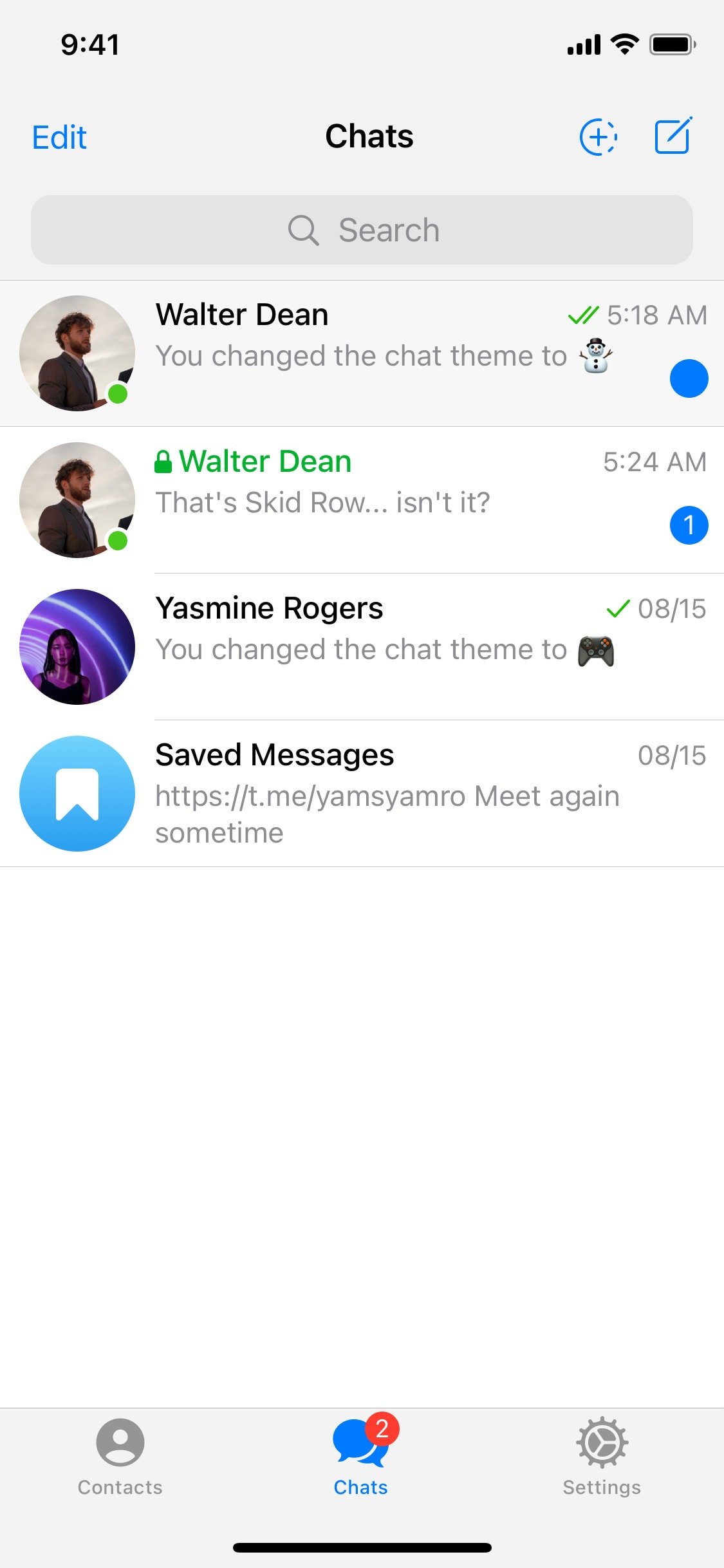 Telegram iOS screen 364