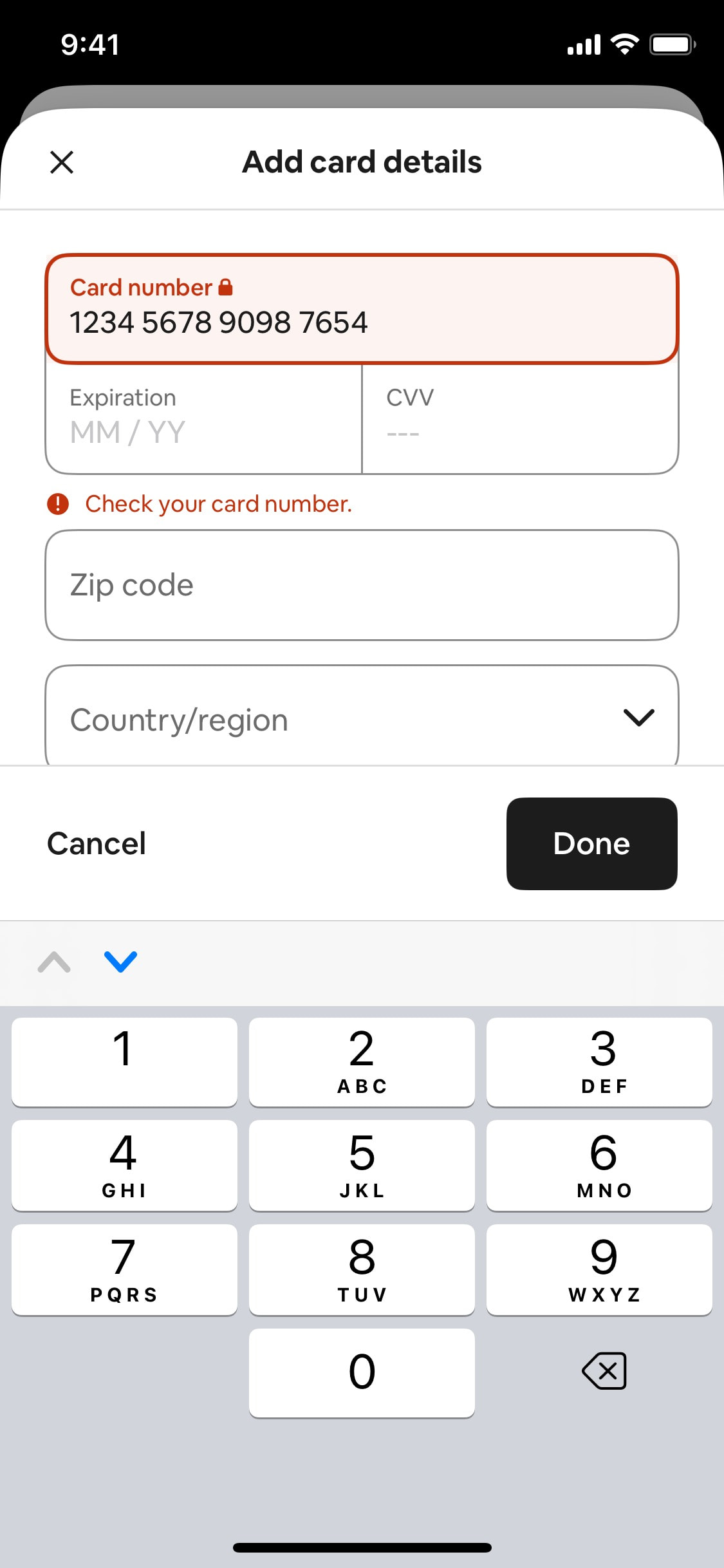 Airbnb iOS screen 502