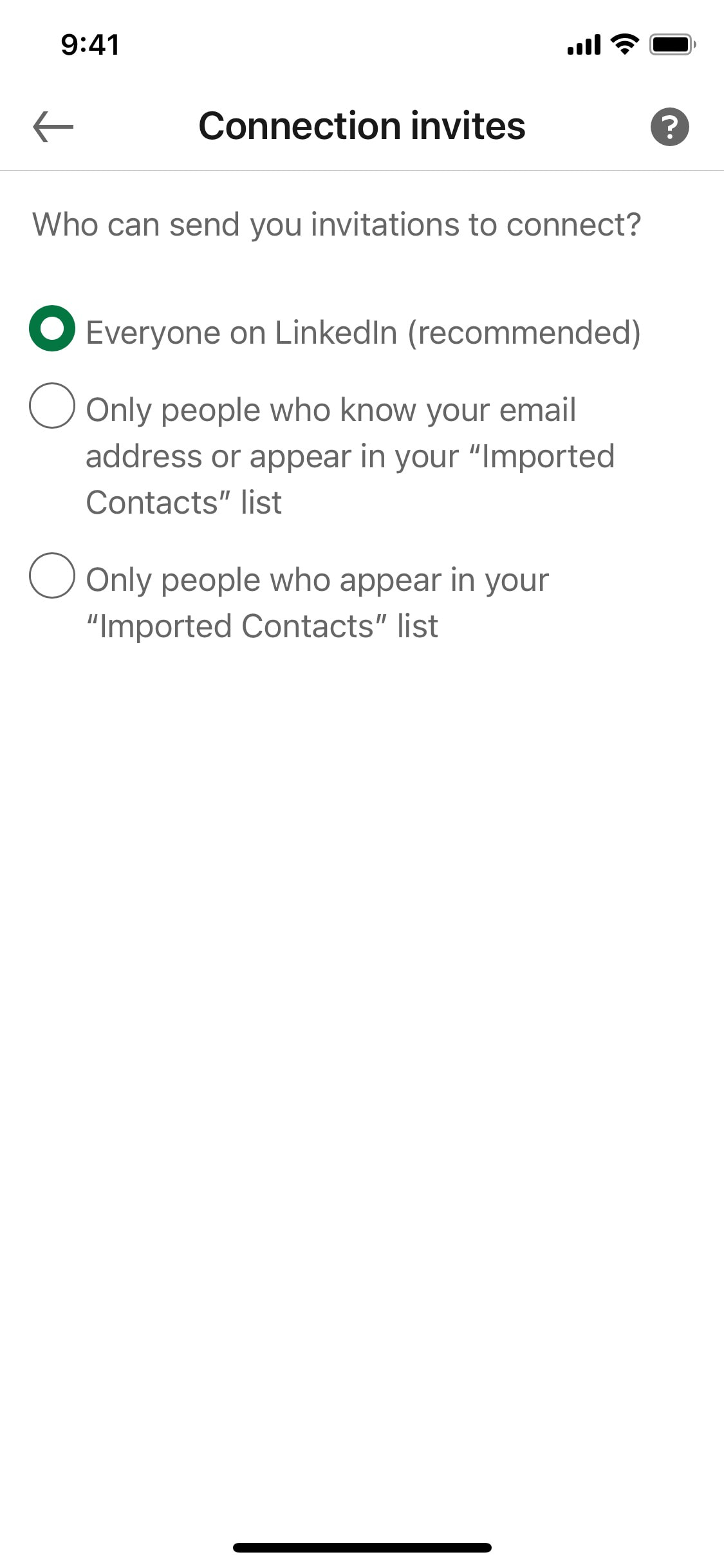 LinkedIn iOS screen 159