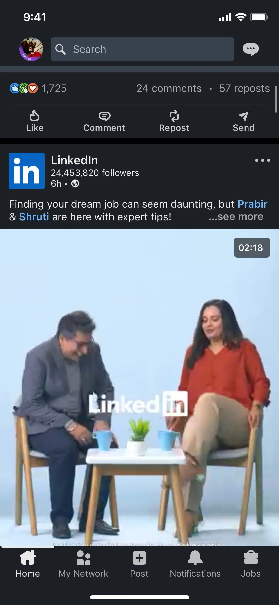 LinkedIn iOS screen 5