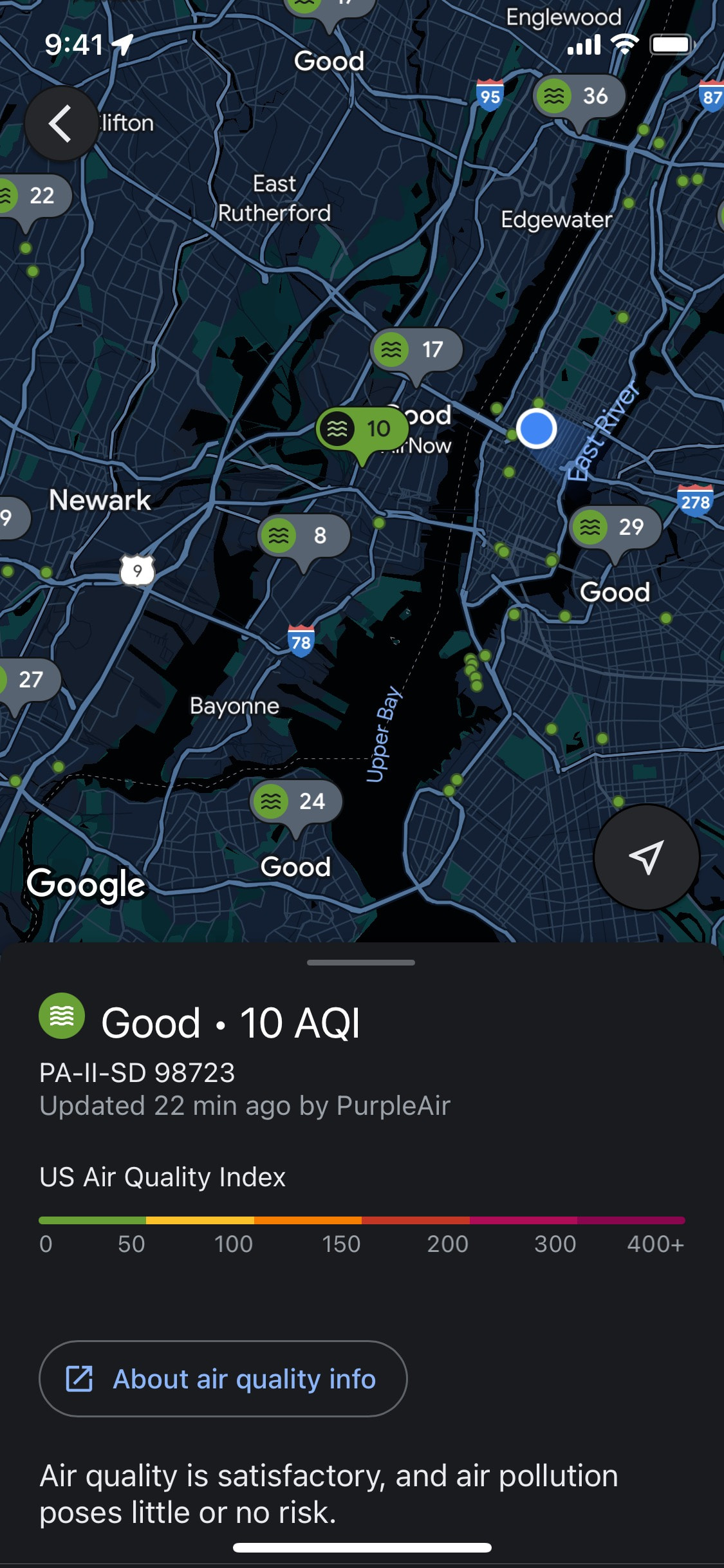 Google Maps iOS screen 130