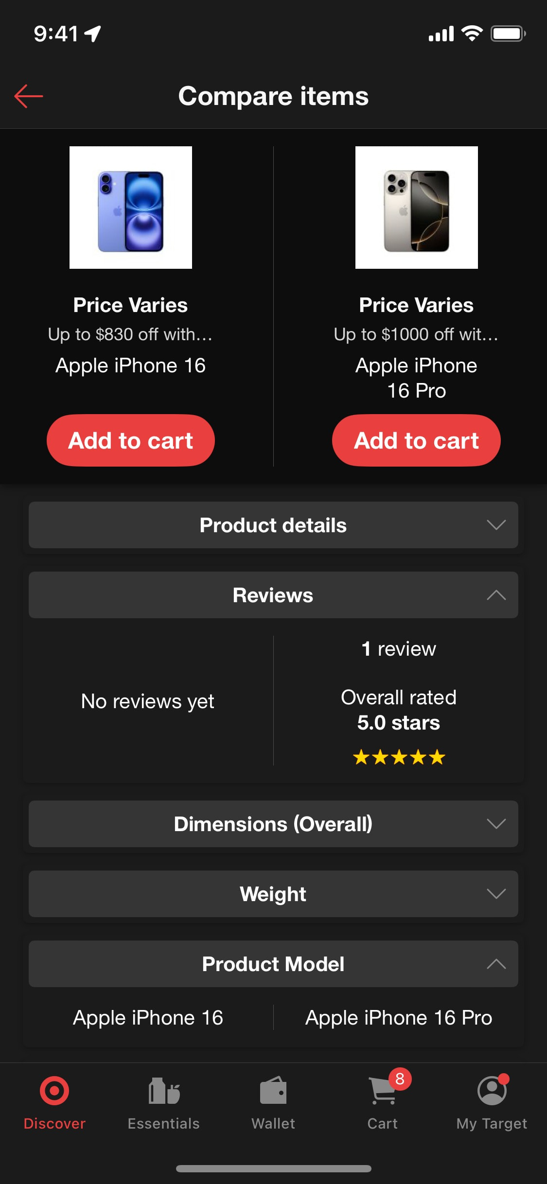 Target iOS screen 481