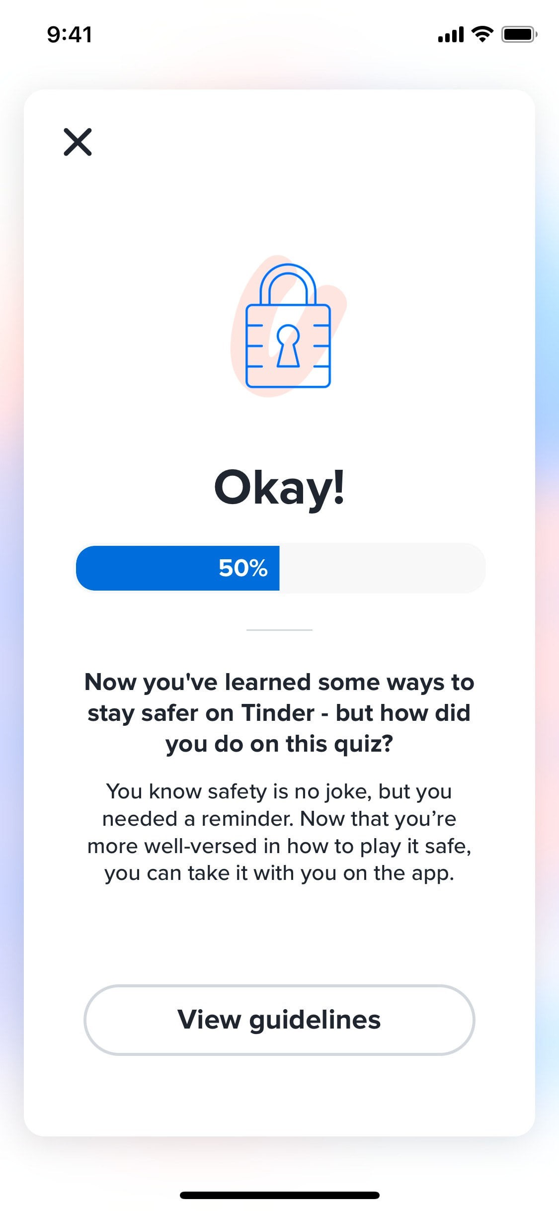 Tinder iOS screen 325