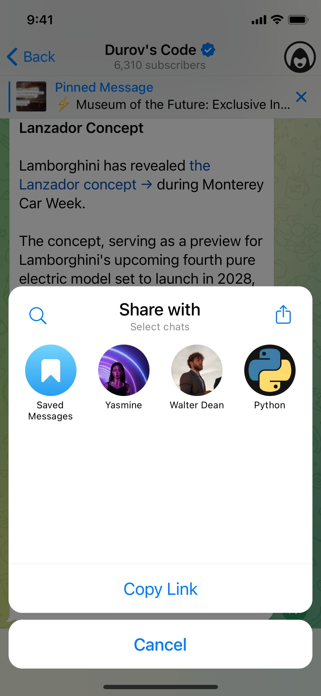 Telegram iOS screen 575