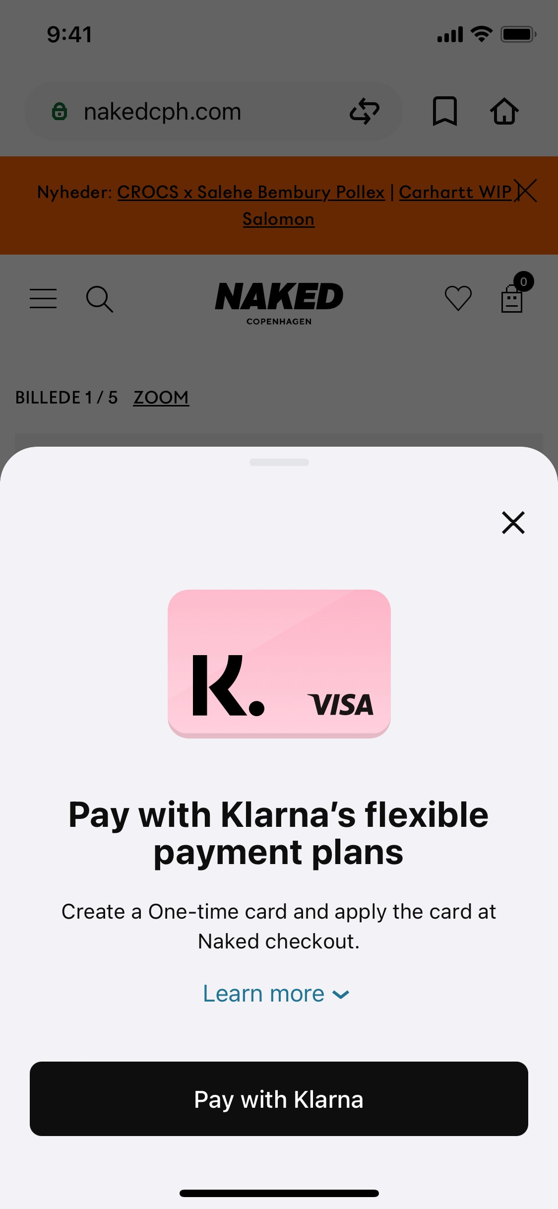 Klarna iOS screen 595