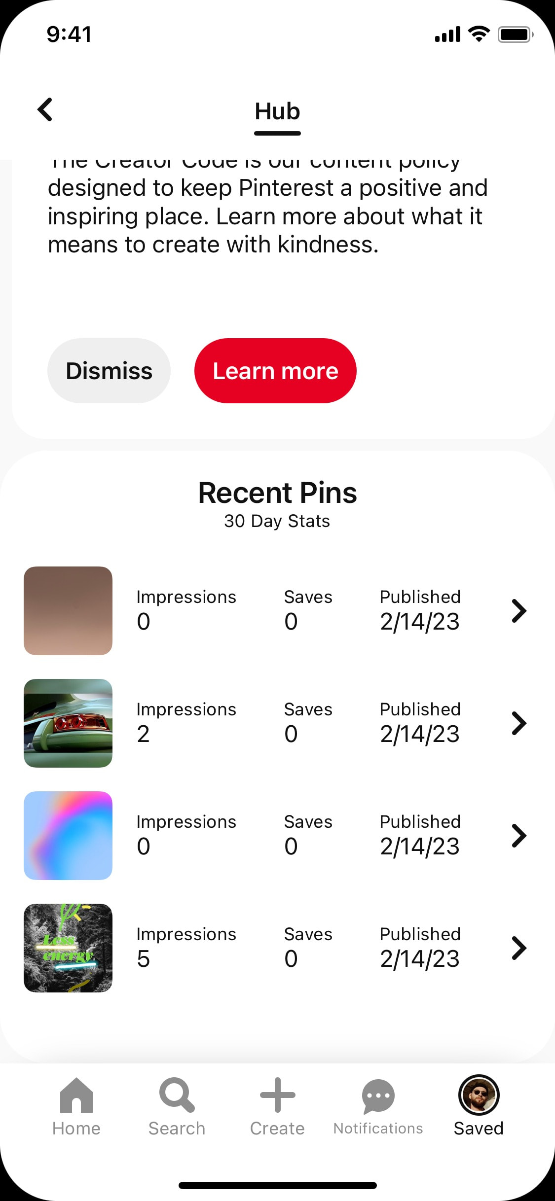 Pinterest iOS screen 236