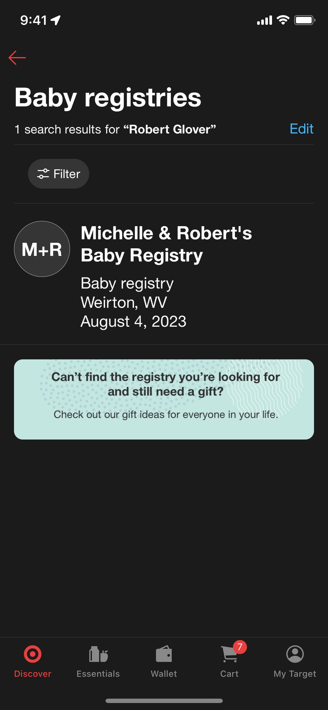 Target iOS screen 747