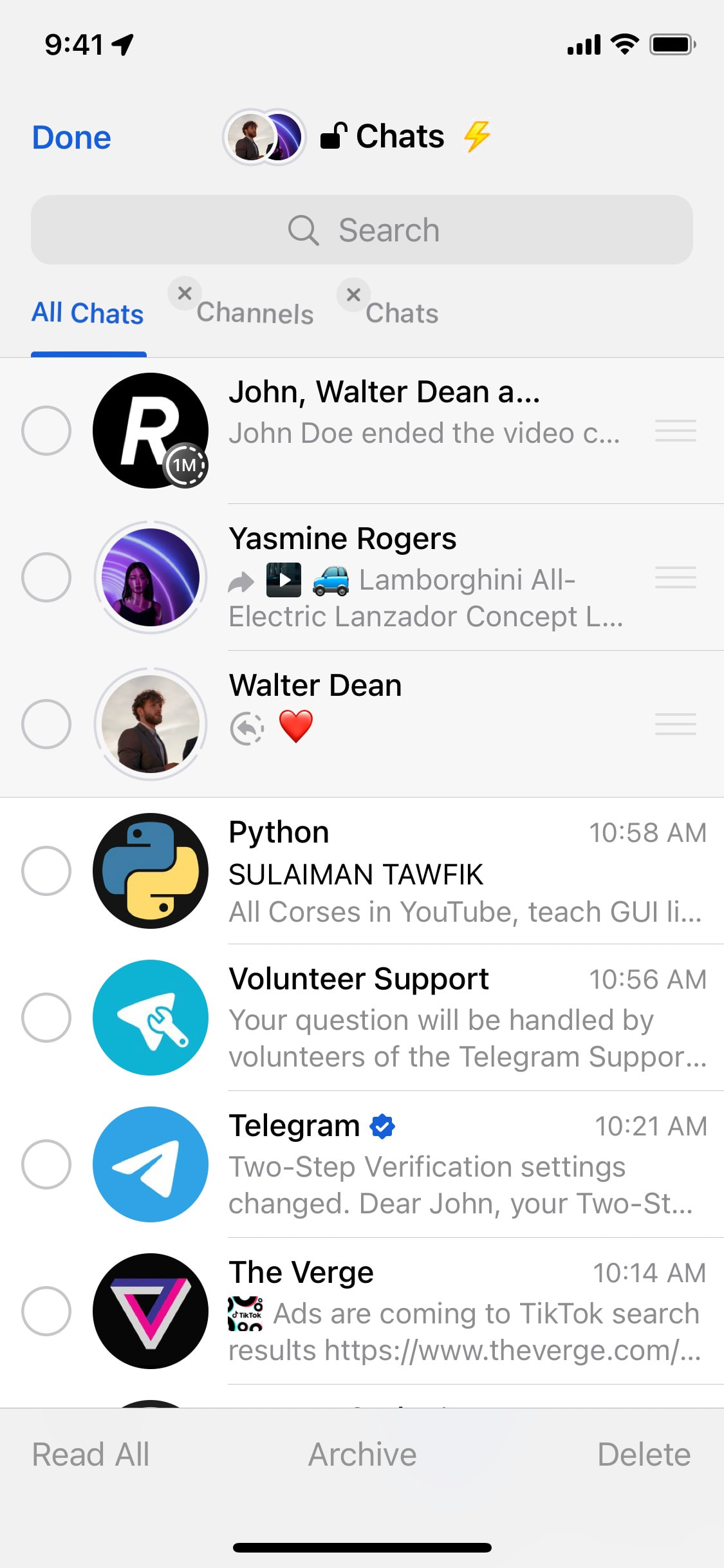 Telegram iOS screen 659