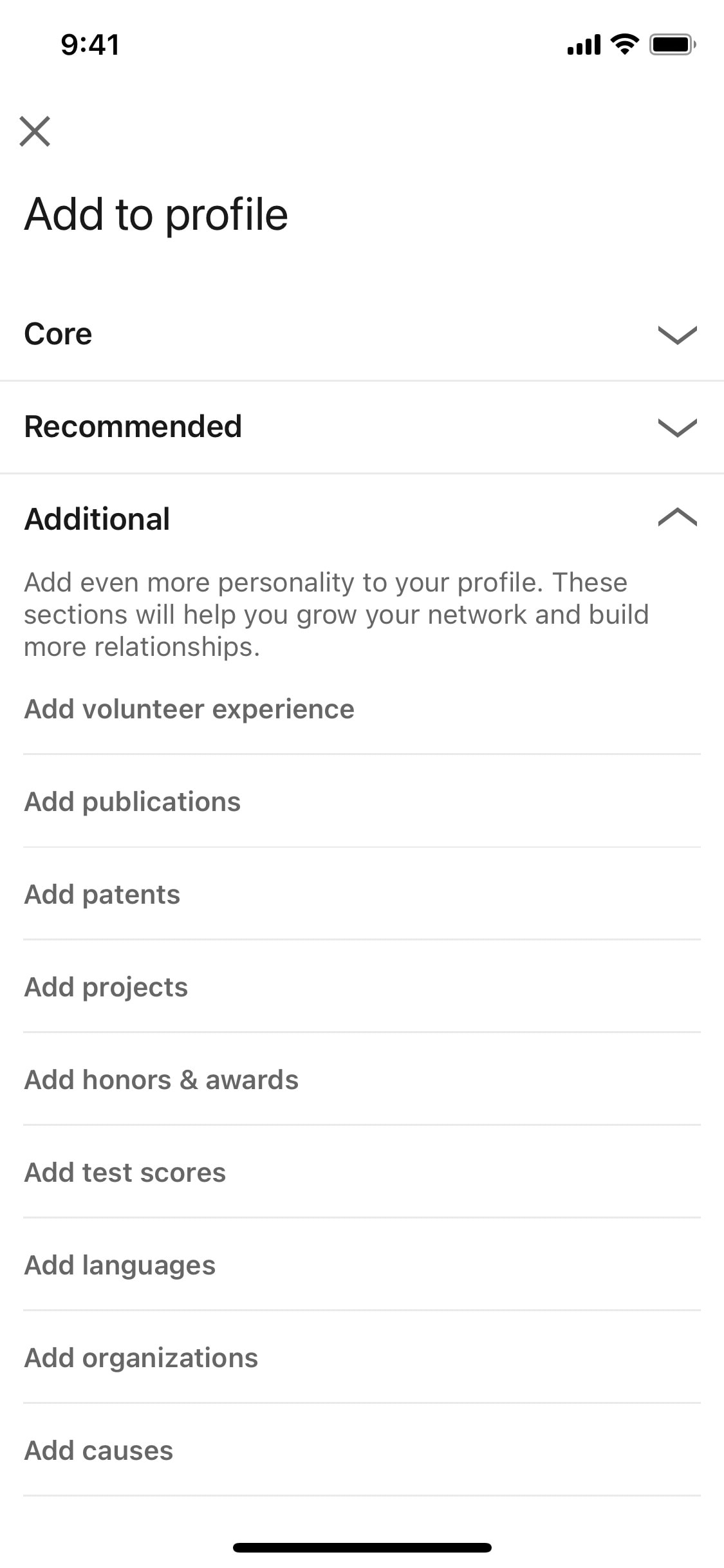 LinkedIn iOS screen 278