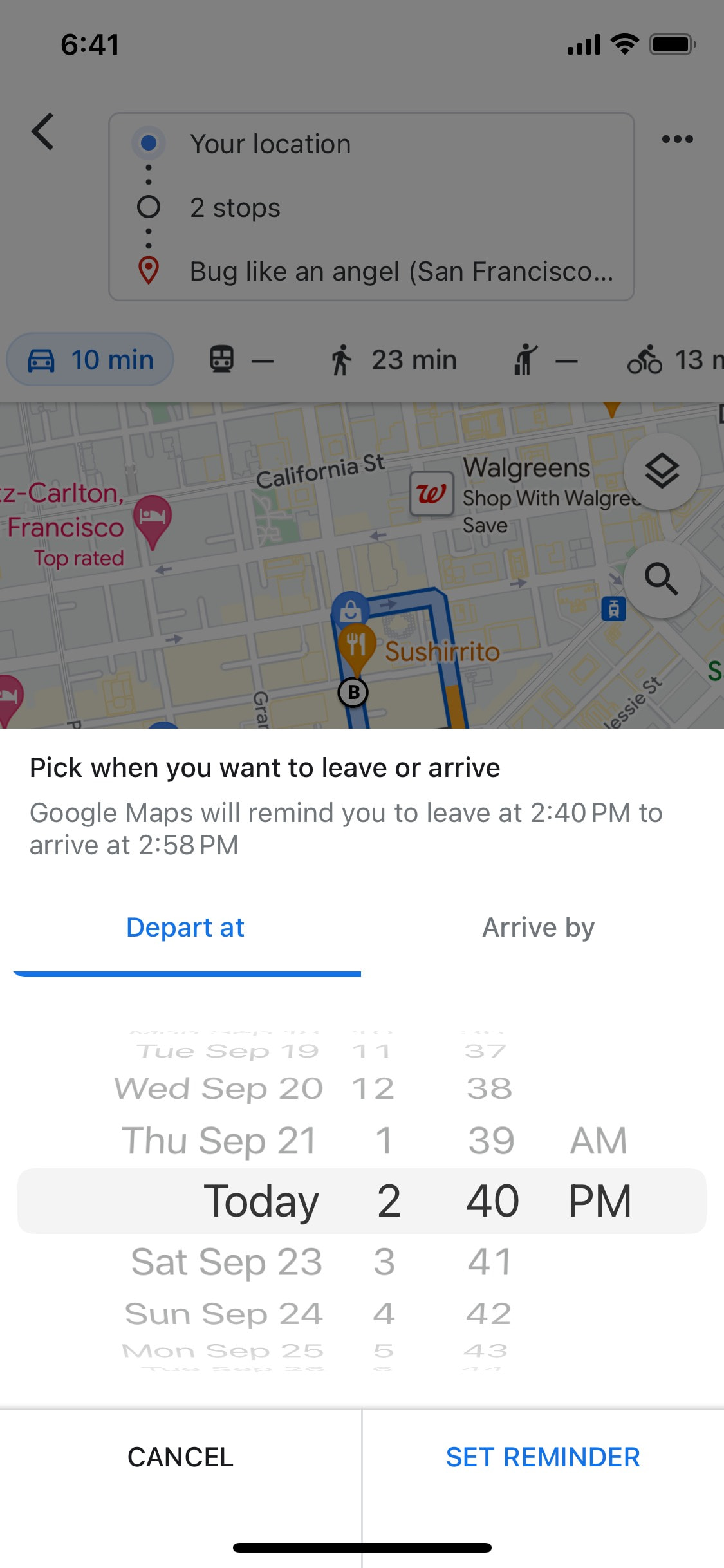 Google Maps iOS screen 357