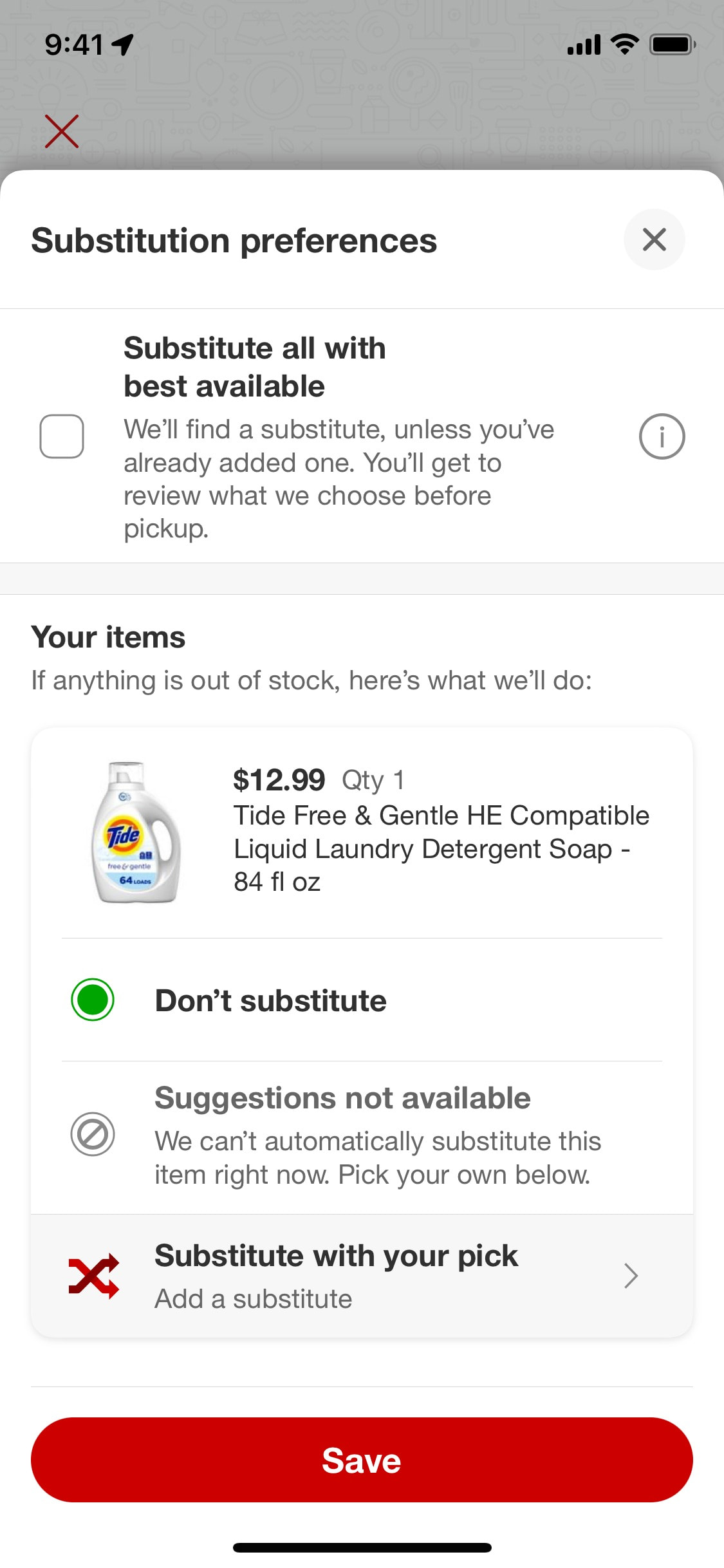 Target iOS screen 221