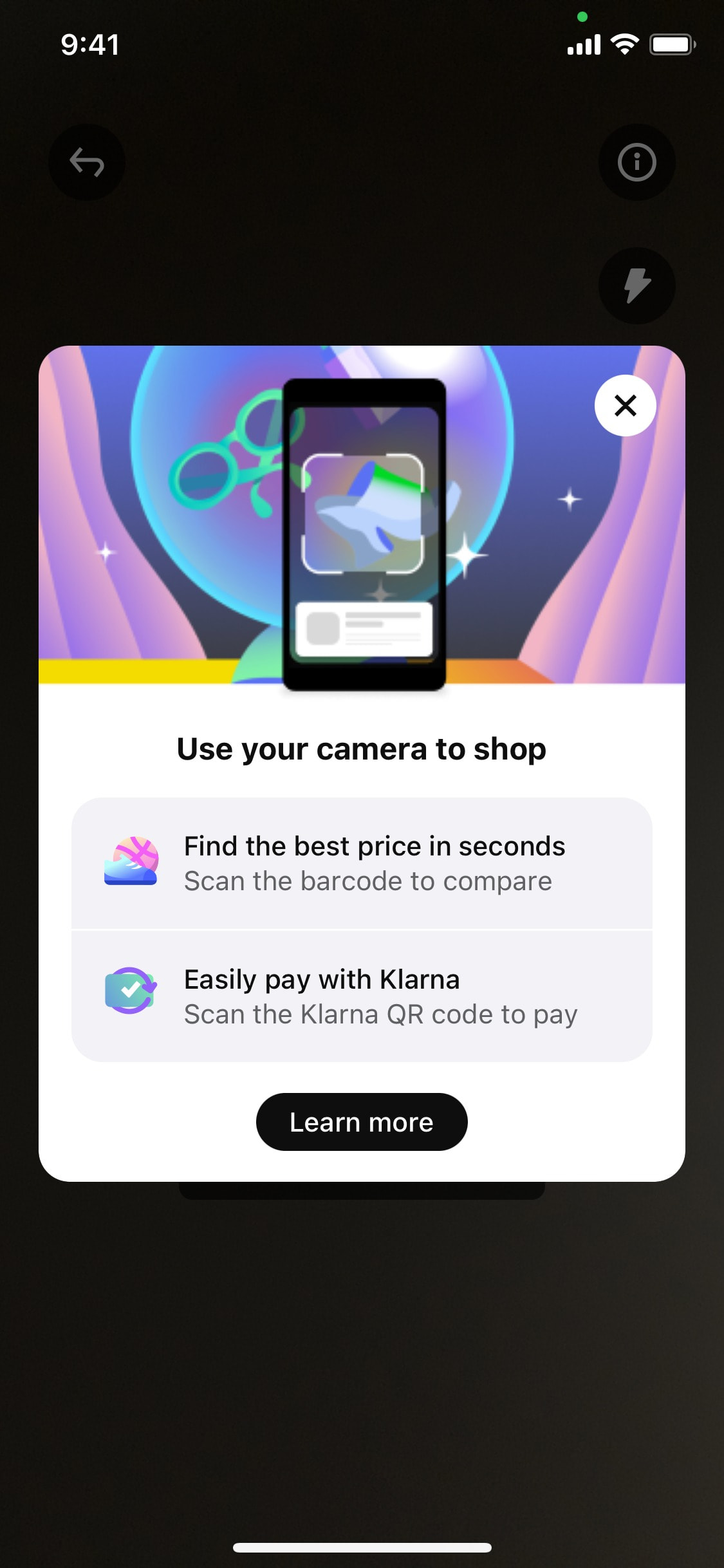 Klarna iOS screen 525