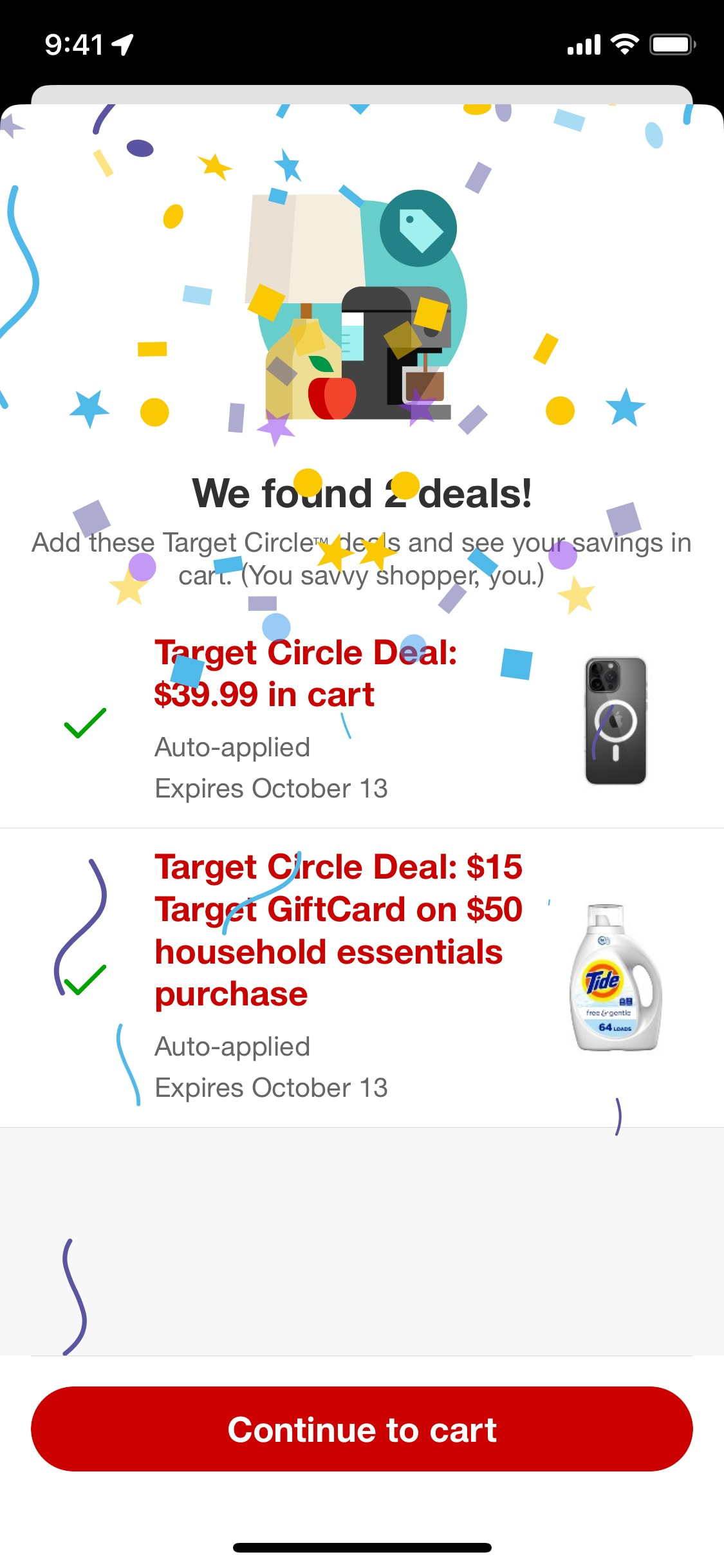 Target iOS screen 130