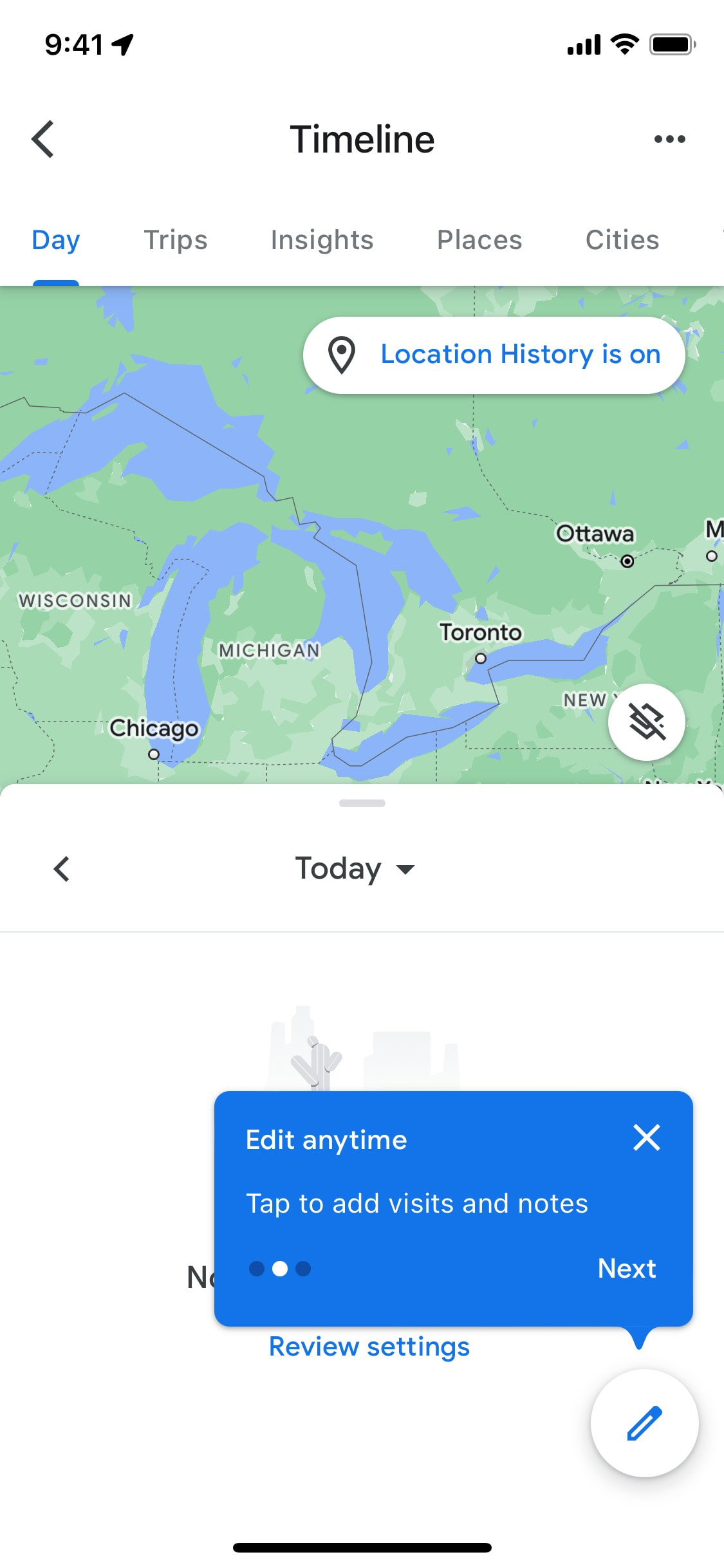 Google Maps iOS screen 609