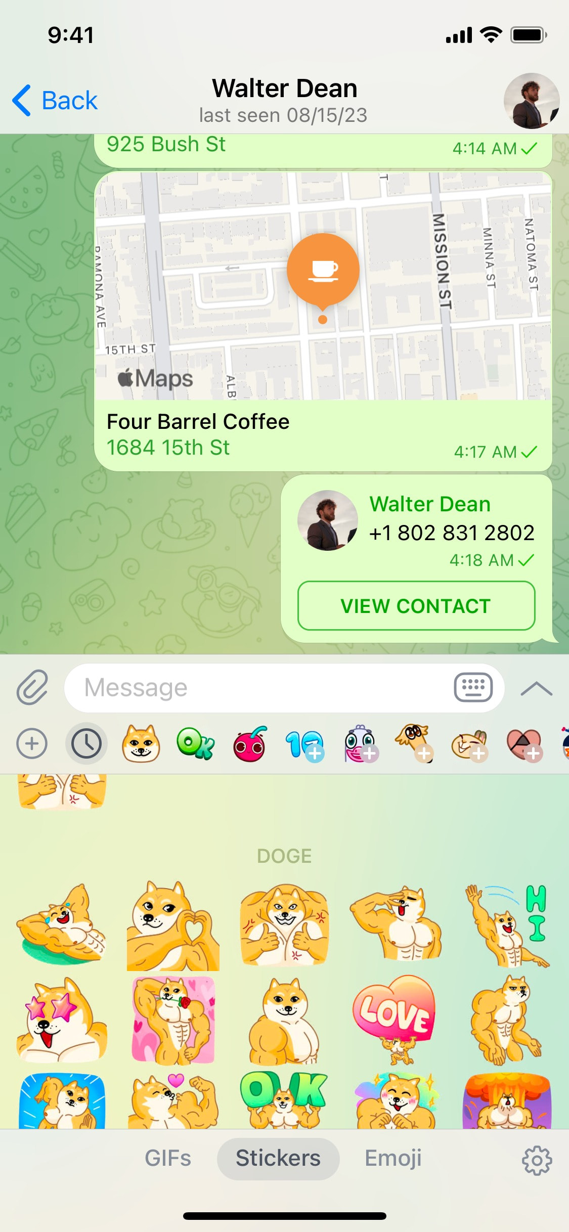 Telegram iOS screen 596