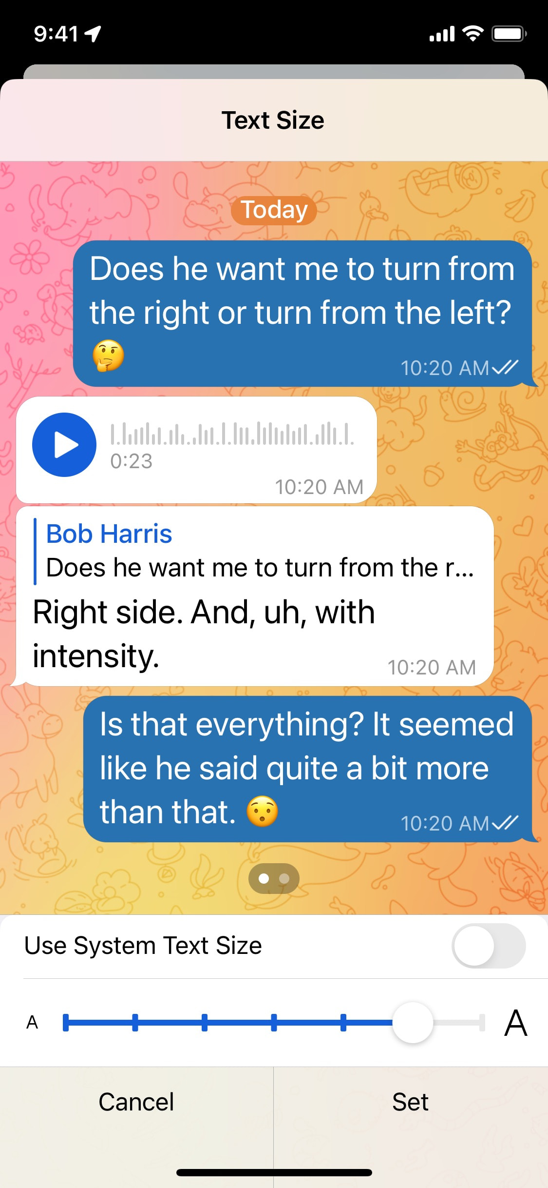 Telegram iOS screen 725