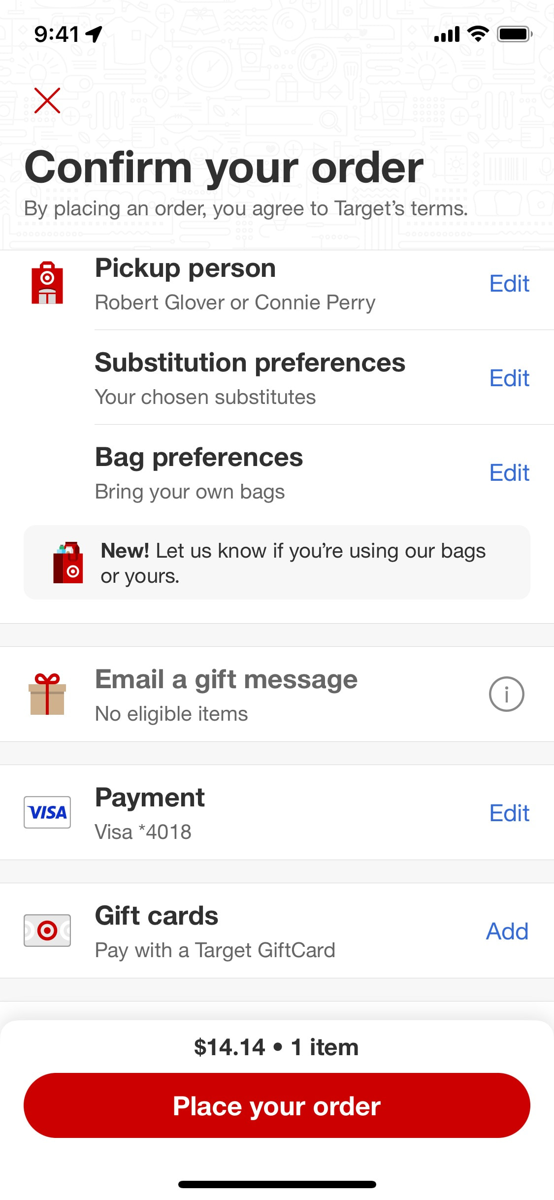 Target iOS screen 104