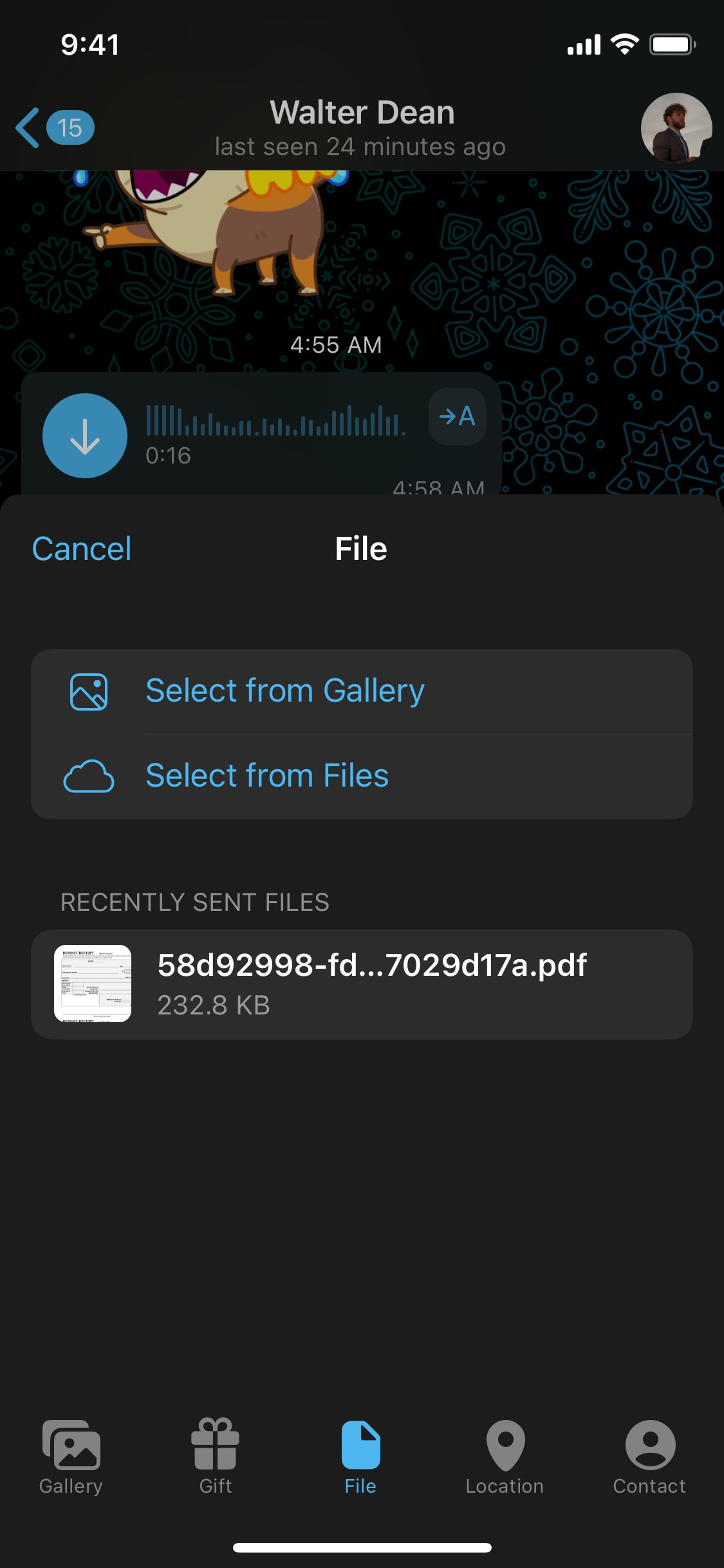 Telegram iOS screen 152