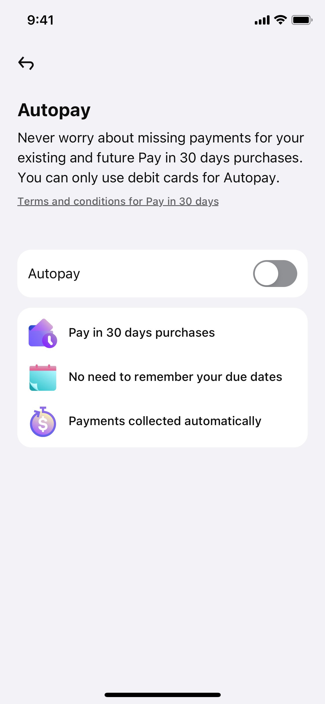 Klarna iOS screen 30