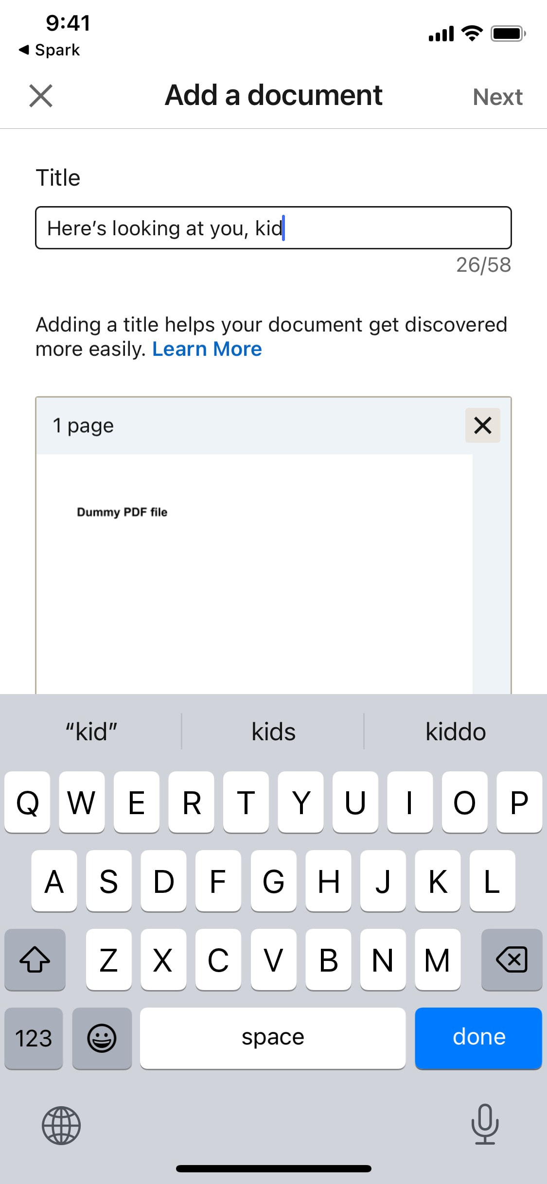 LinkedIn iOS screen 220